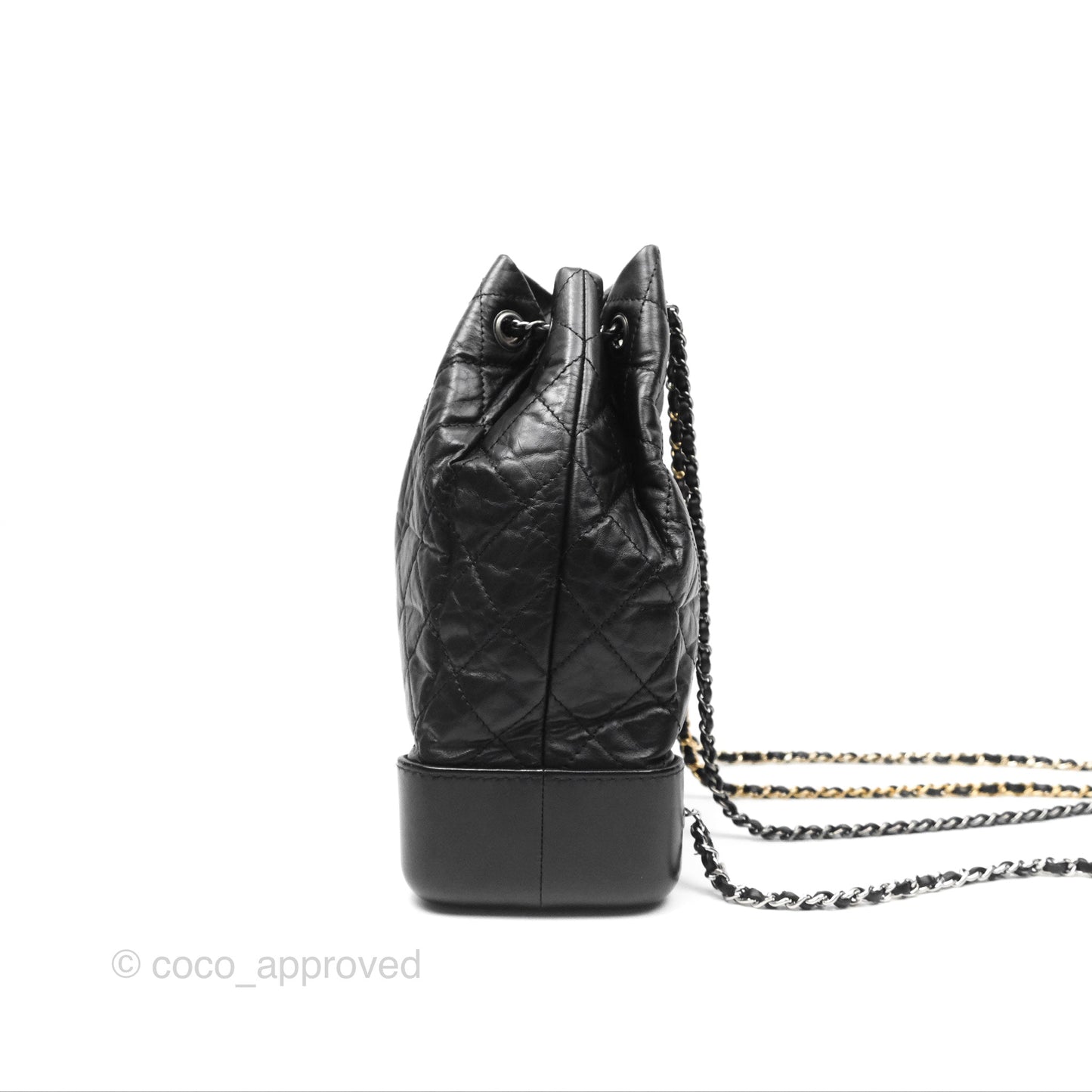 Chanel Medium Gabrielle Backpack Black Aged Calfskin