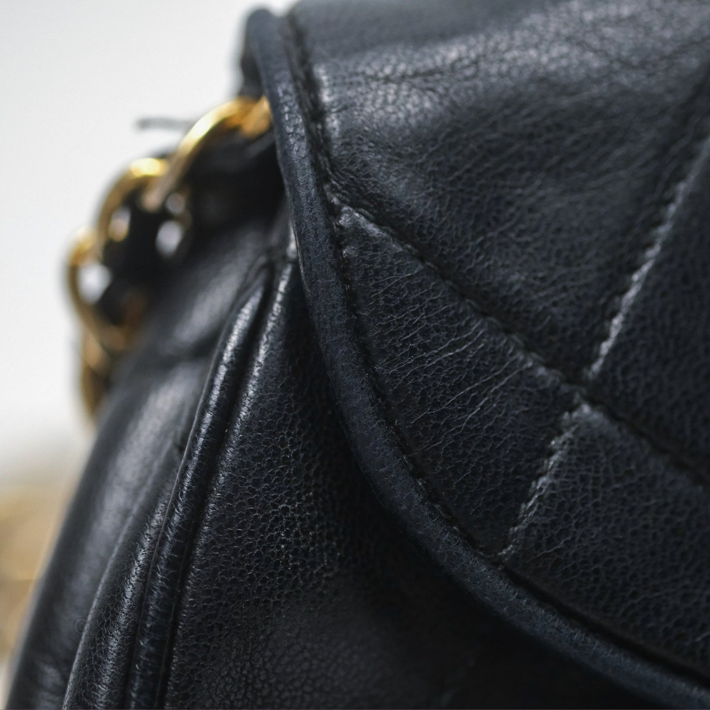 Chanel Vintage Mini Clutch with Chain Black Lambskin Gold Hardware