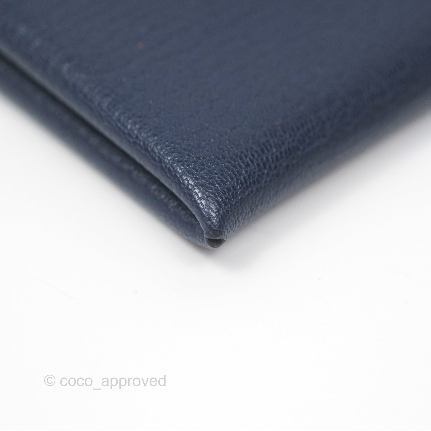 Hermès Calvi Card Holder Bleu Nuit 2Z Chevre Mysore