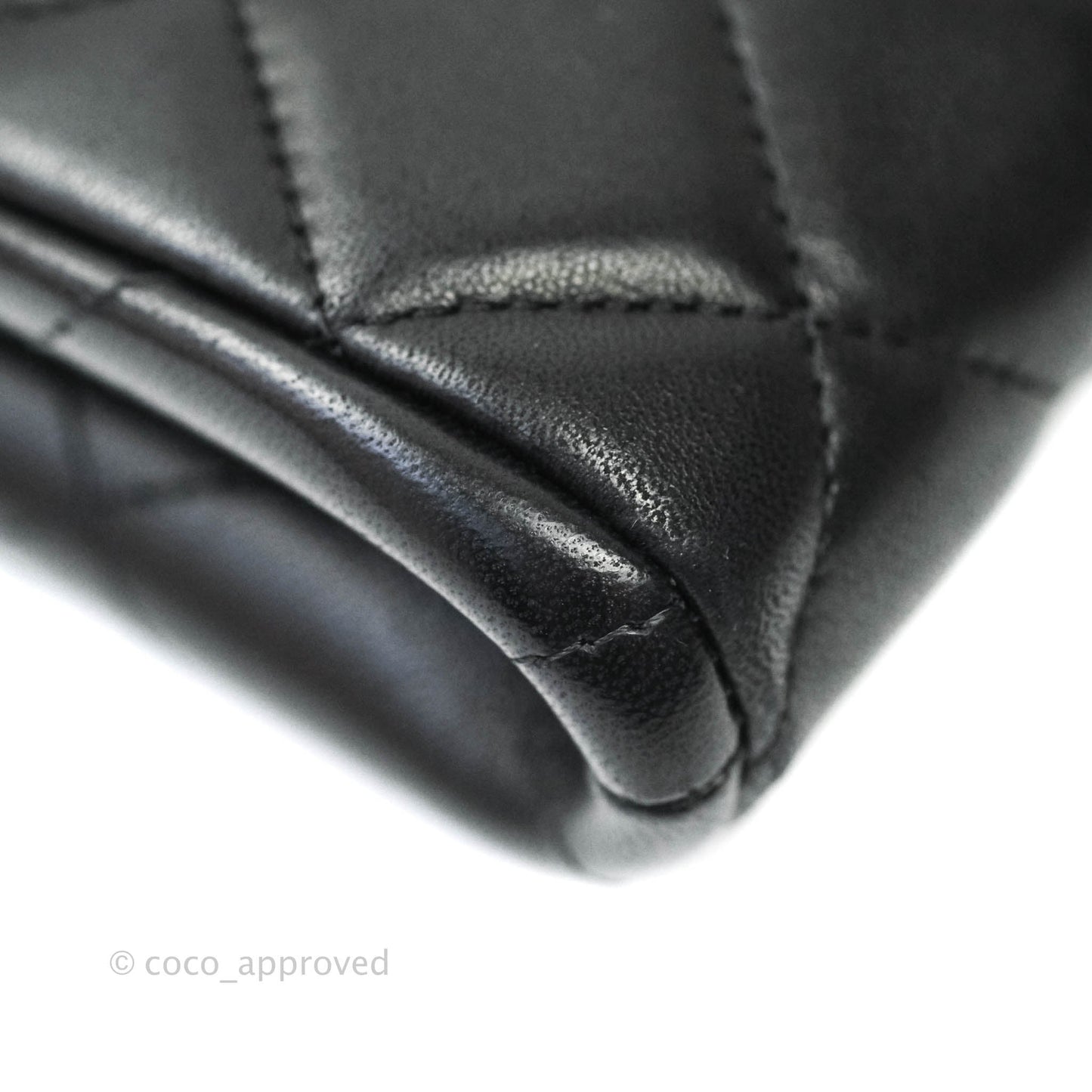 Chanel Quilted Clutch with Chain Lambskin Black Silver Hardware