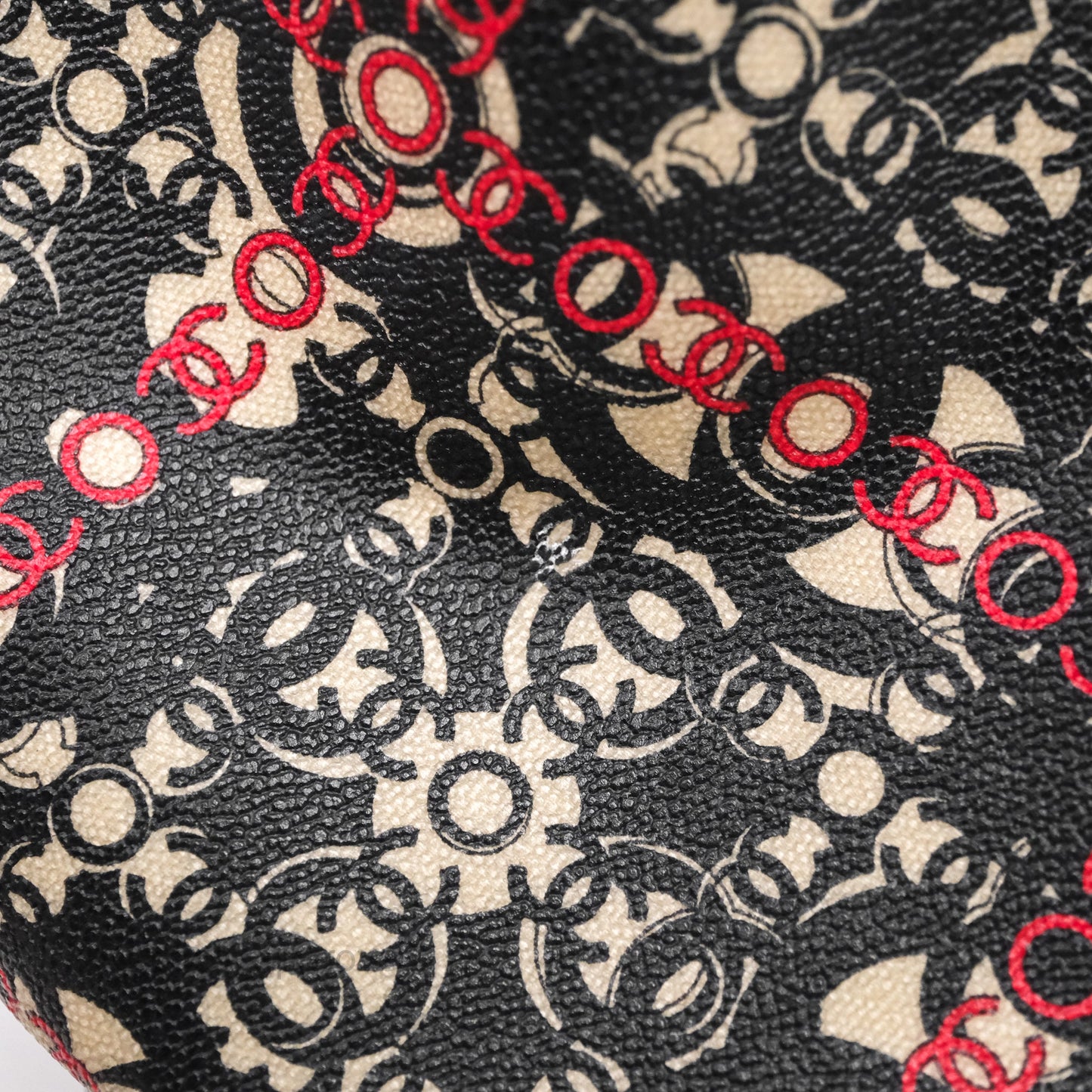 Chanel CC Print Logo Tote Bag Black