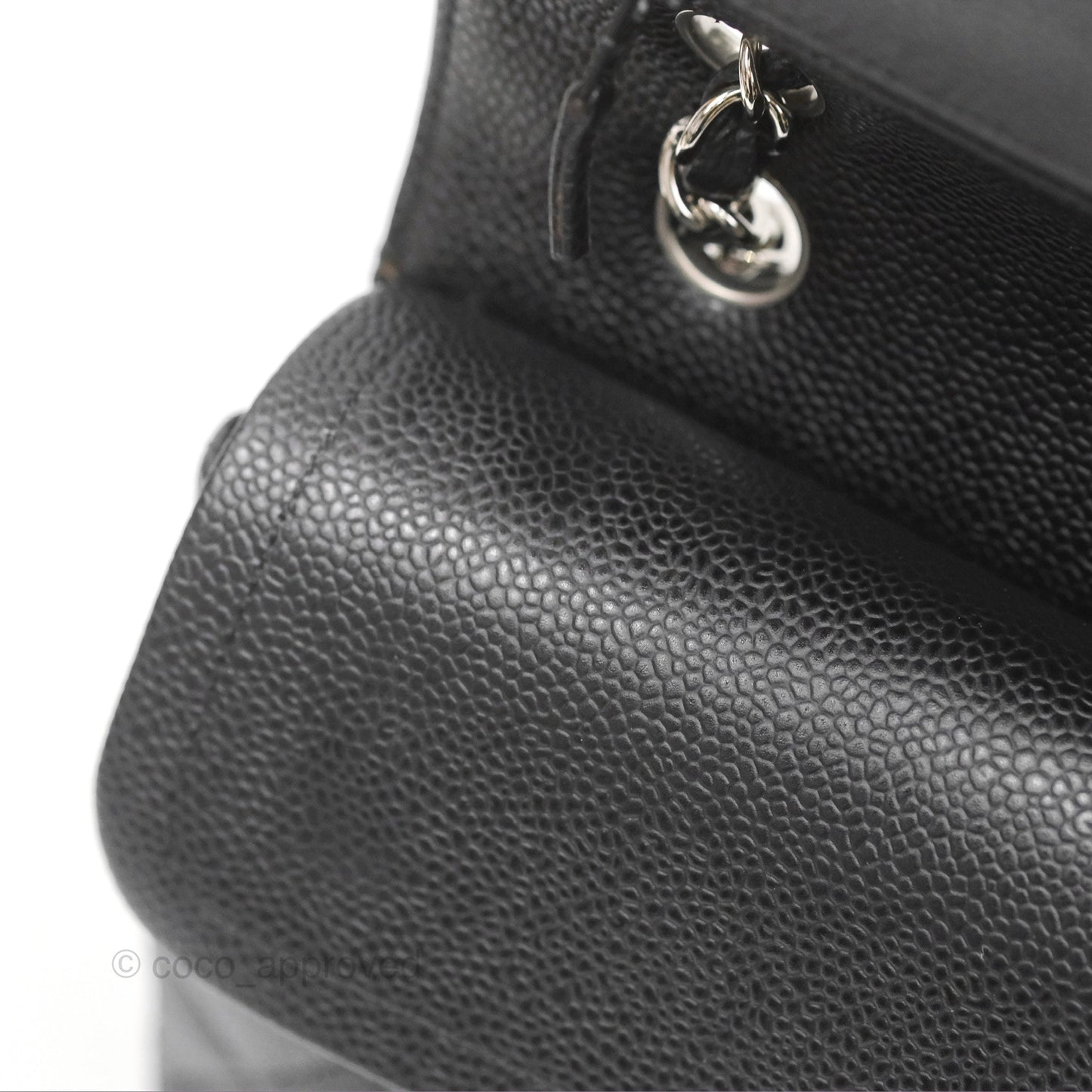 Chanel Classic M/L Medium Flap Quilted Black Caviar Silver Hardware