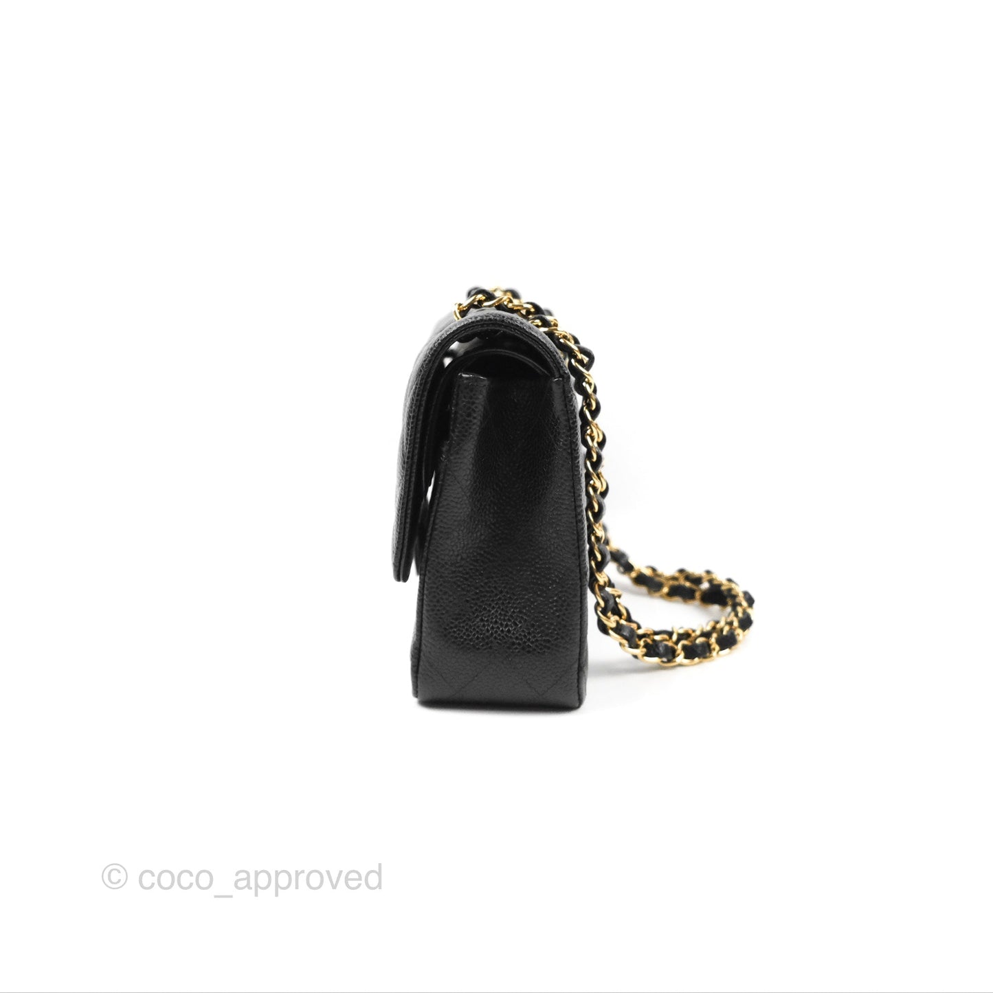 Chanel Classic M/L Medium Flap Quilted Black Caviar Gold Hardware