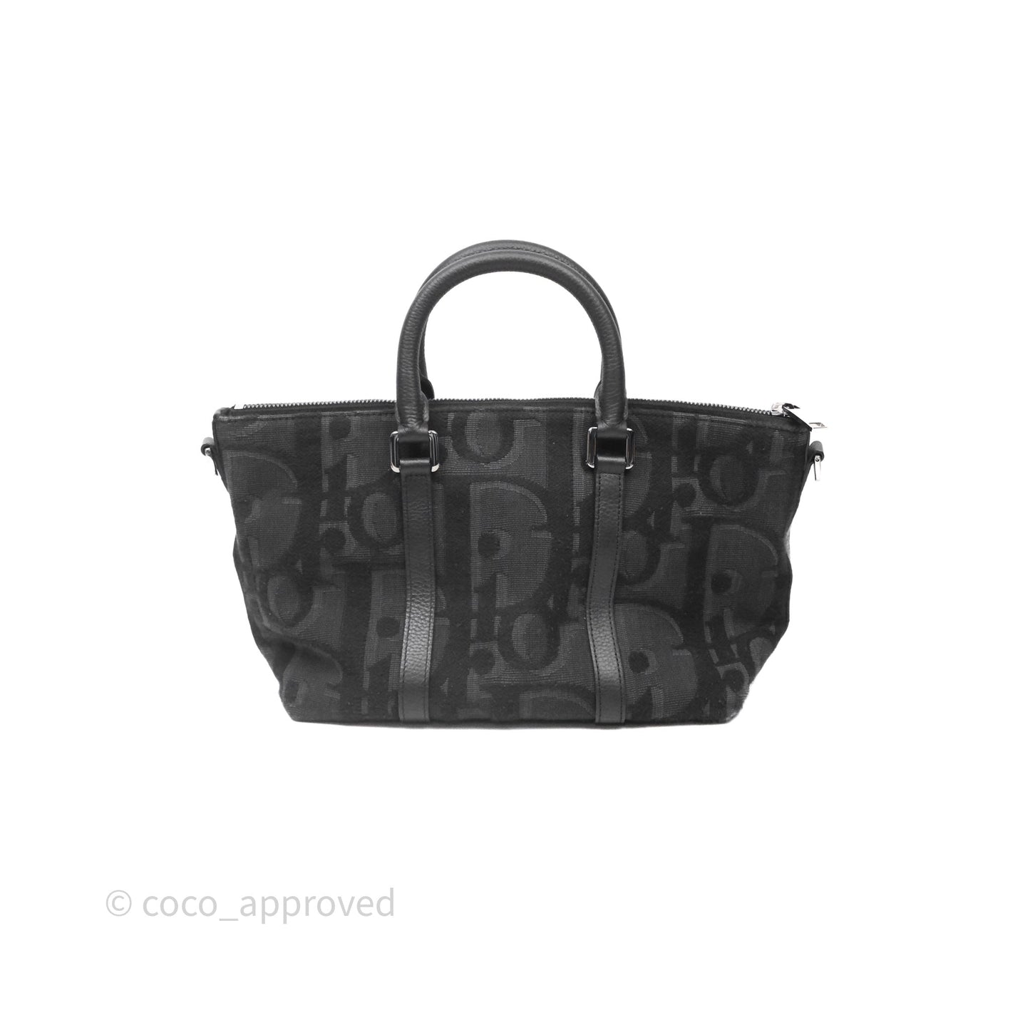 Christian Dior Oblique Jacquard Weekender Black Bag
