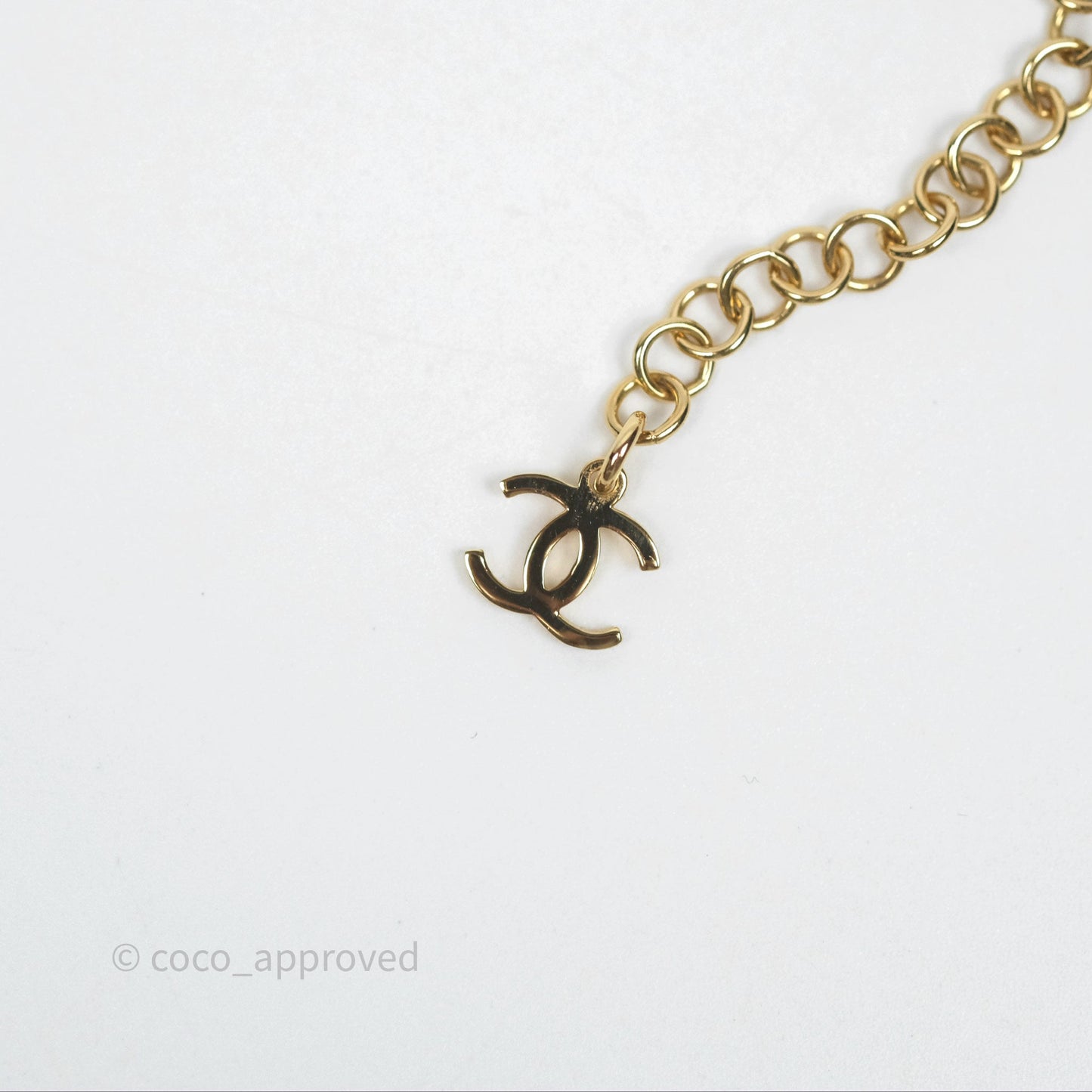 Chanel Square Black/ White CC Choker Gold Tone 24P