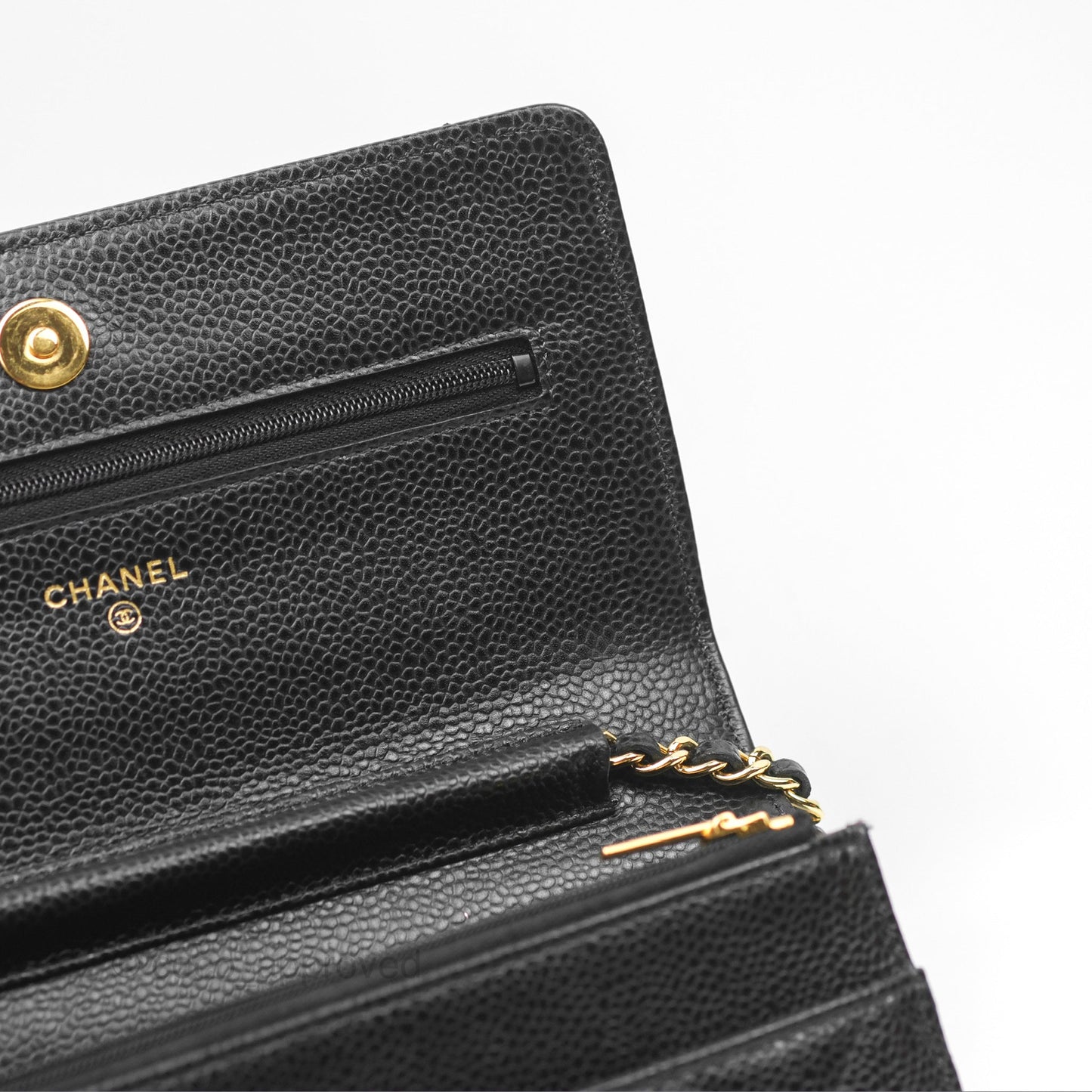 Chanel Quilted Classic Wallet On Chain WOC Black Caviar Gold Hardware