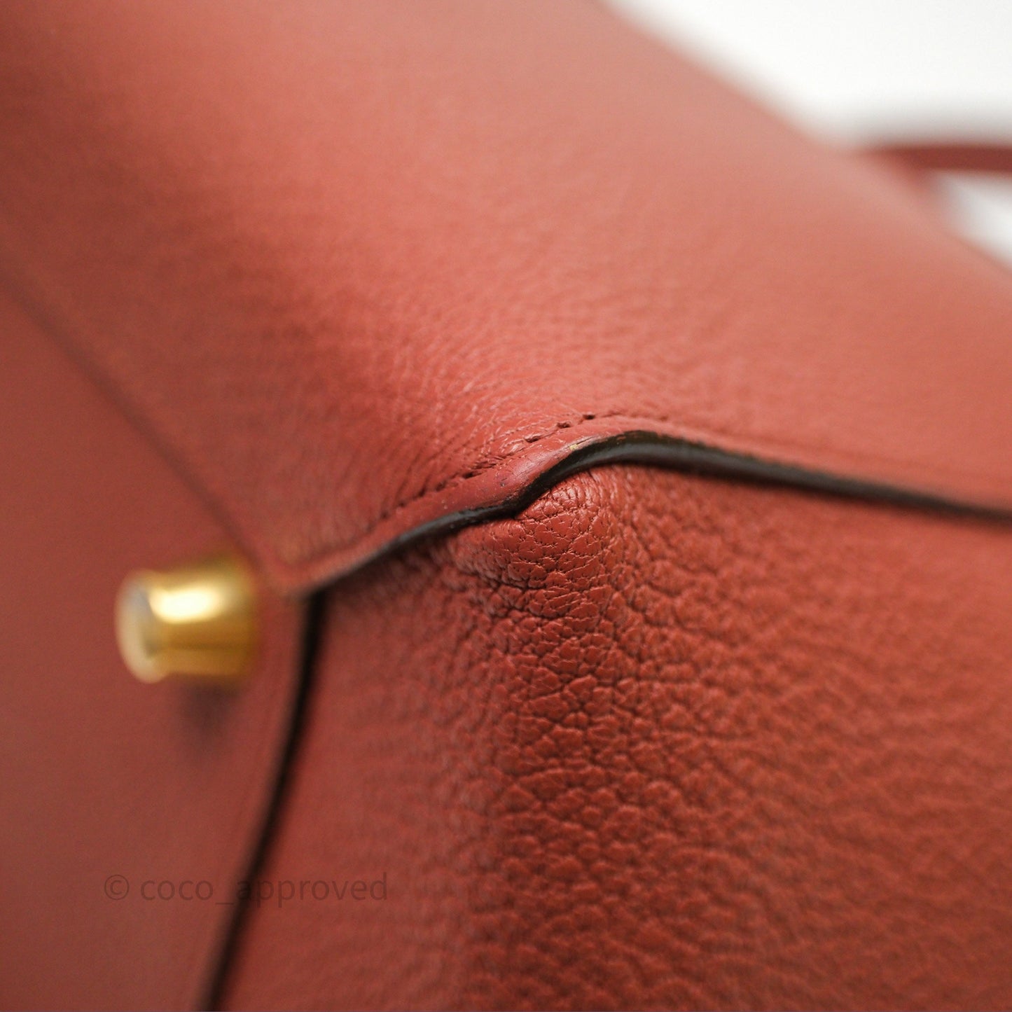 Celine Mini Belt Bag Brick Red Grained Goatskin Gold Hardware