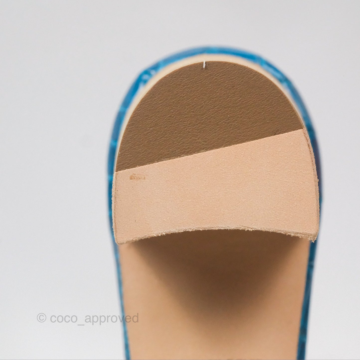 Hermes Oasis Sandals Croc Bleu Lzmir Size 36.5