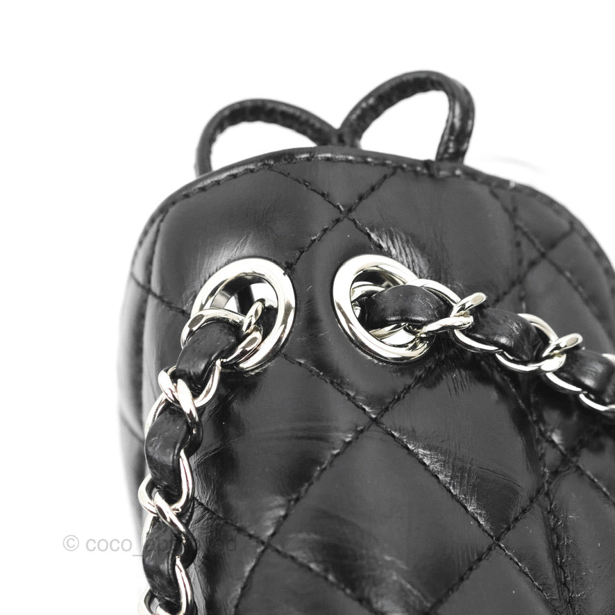 Chanel Aquarium PVC Backpack Black Crumpled Calfskin Silver Hardware
