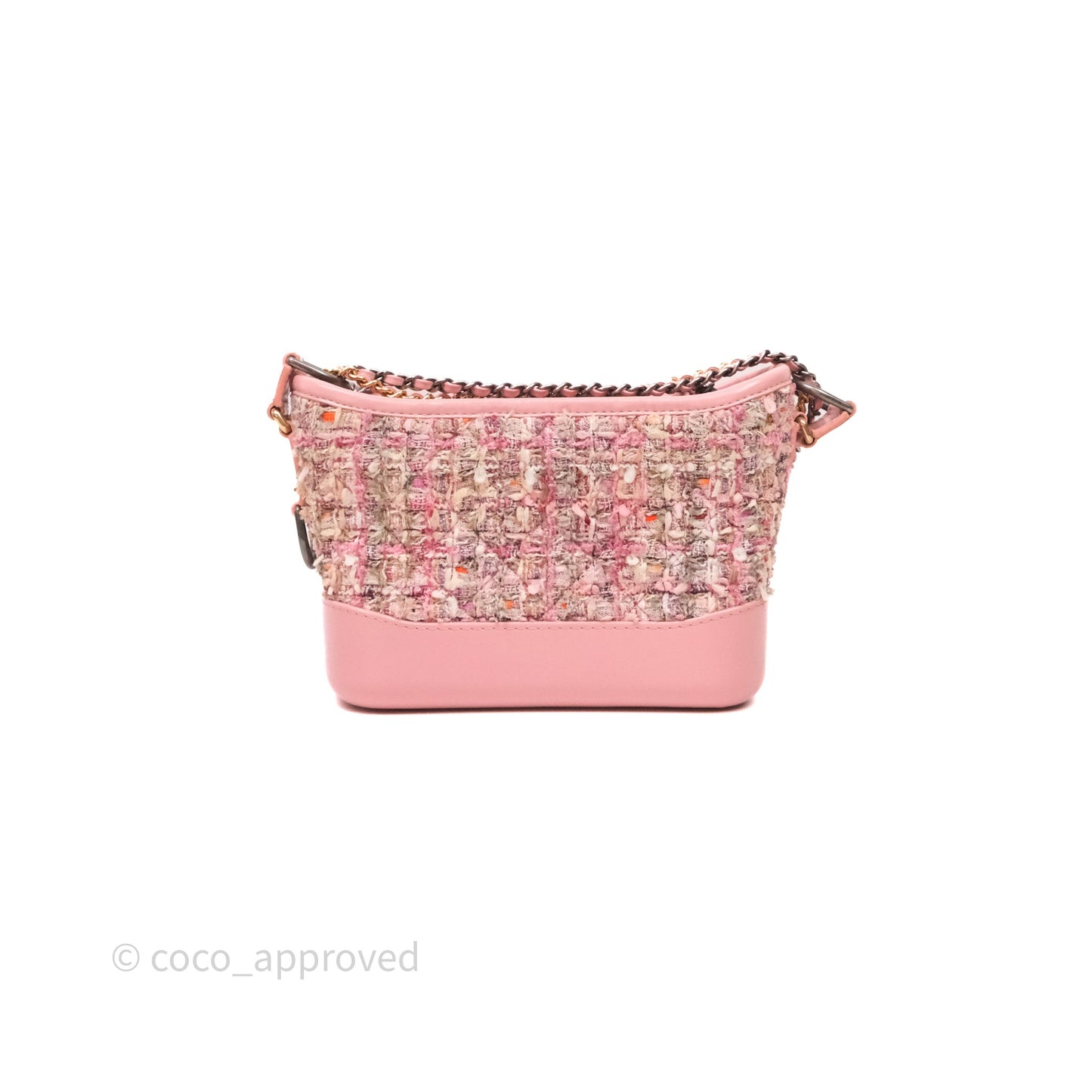 Chanel Small Gabrielle Hobo Quilted Pink Tweed Aged Calfskin