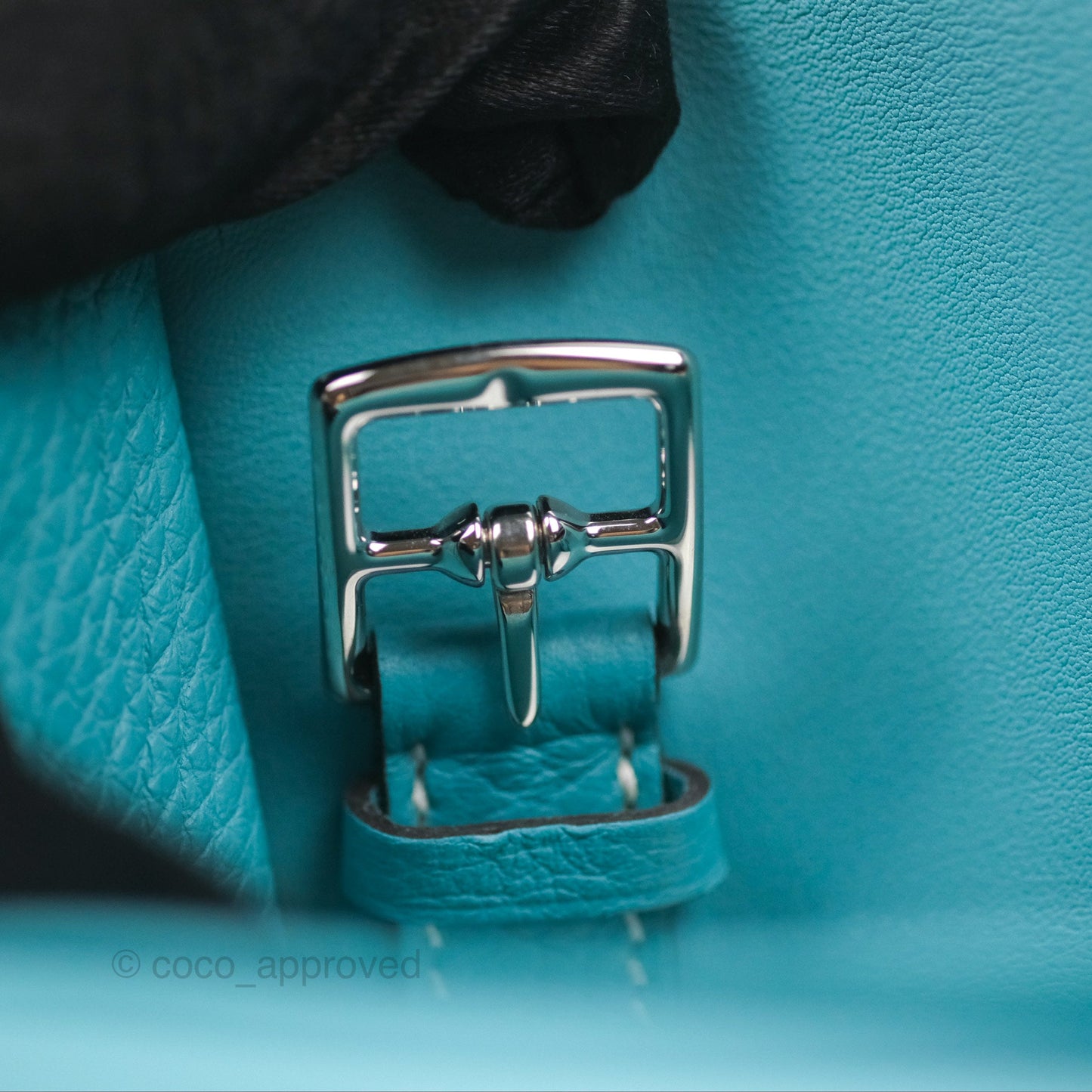 Hermès Halzan 31 Bleu Saint Cyr 3Z Clemence Palladium Hardware