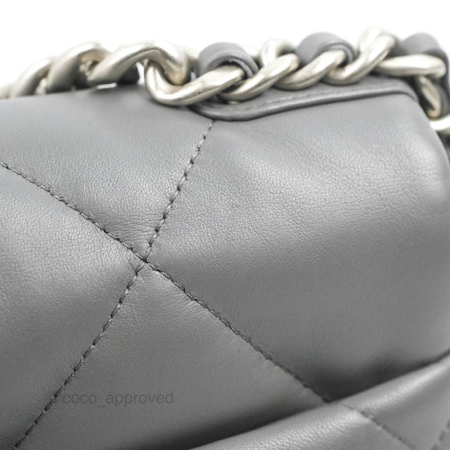 Chanel 19 Small Dark Grey Lambskin Mixed Hardware