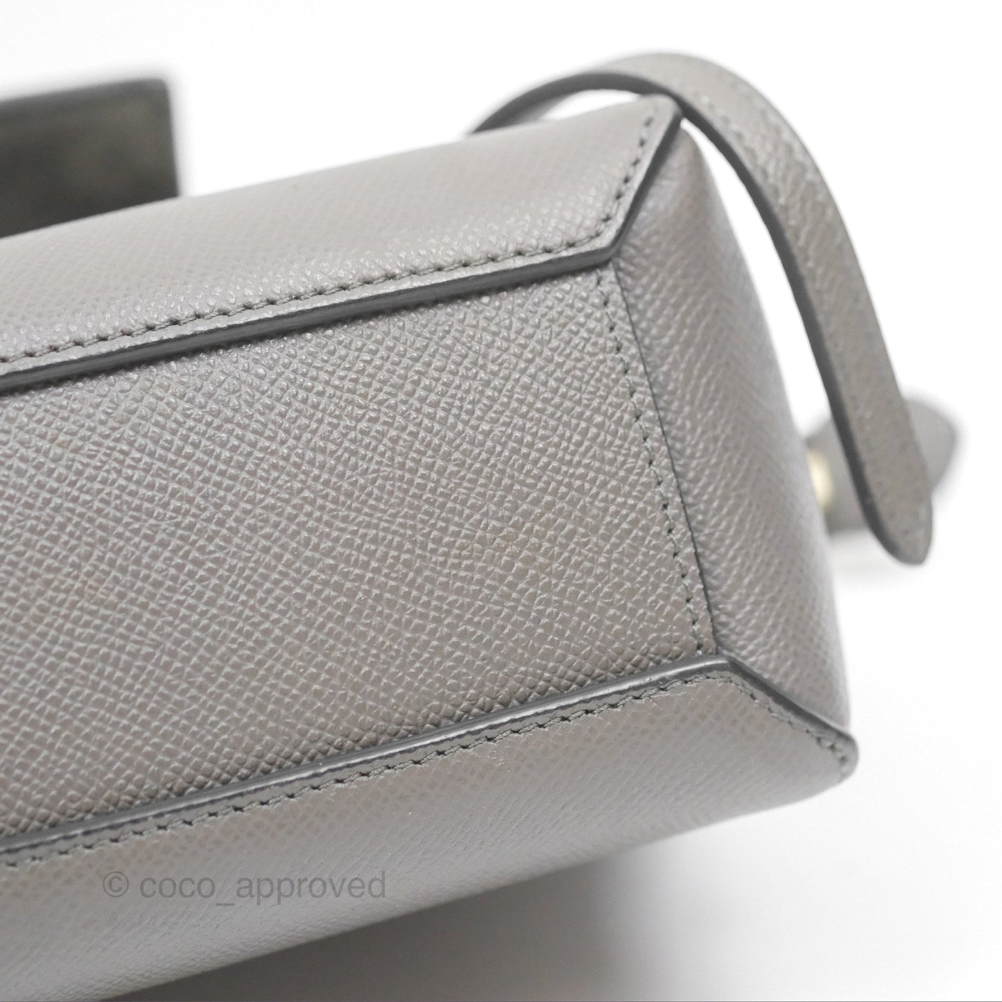 Celine Pico Belt Bag Grey Grained Calfskin Gold Hardware