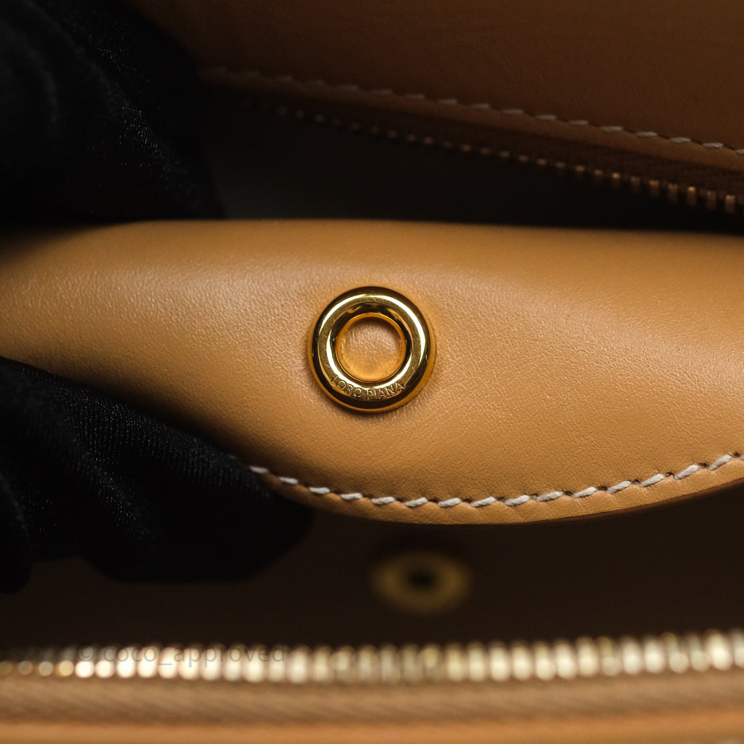 Loro Piana Extra Bag L27 Light Bamboo Calfskin Gold Hardware