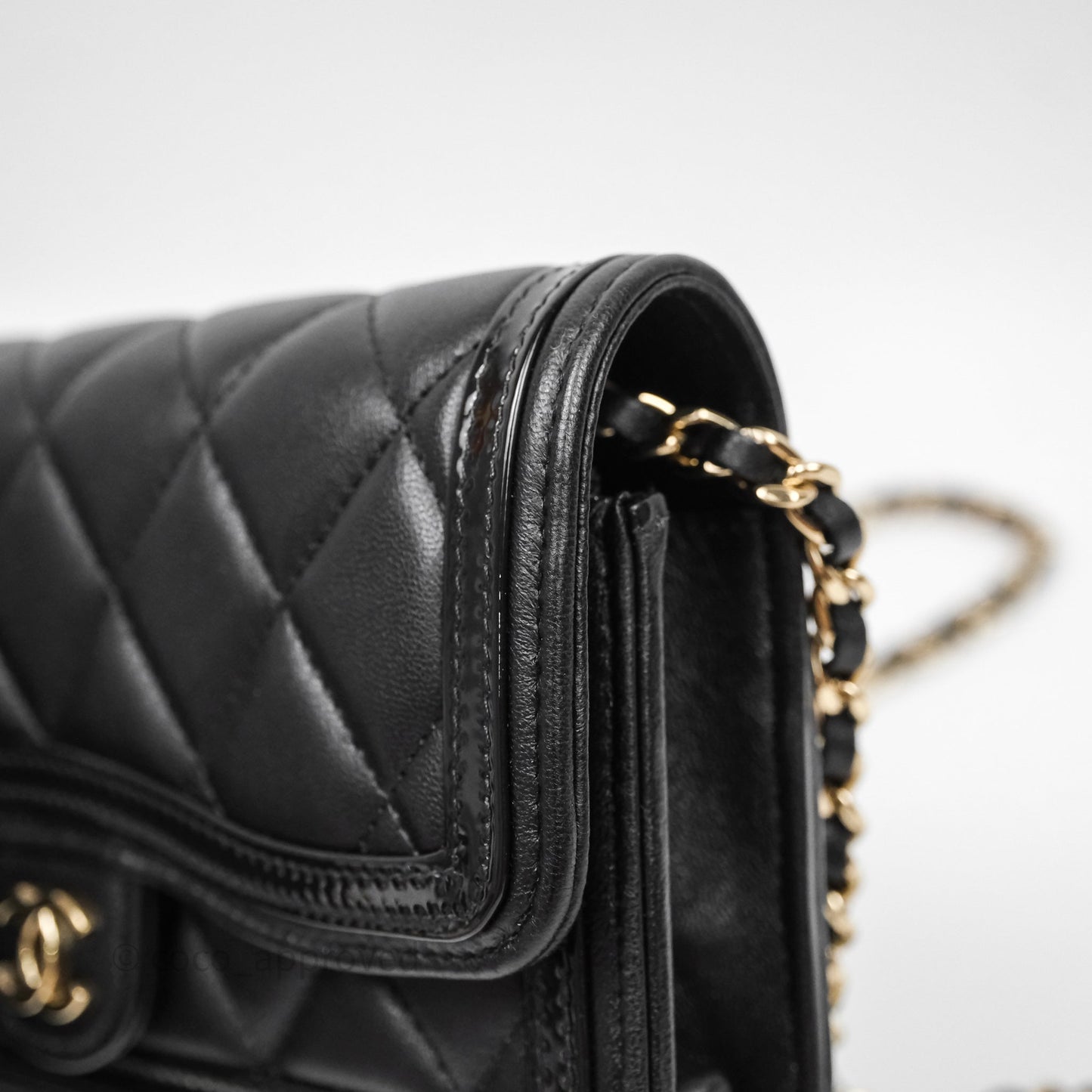 Chanel Mini Flap Bag Black Lambskin Gold Hardware