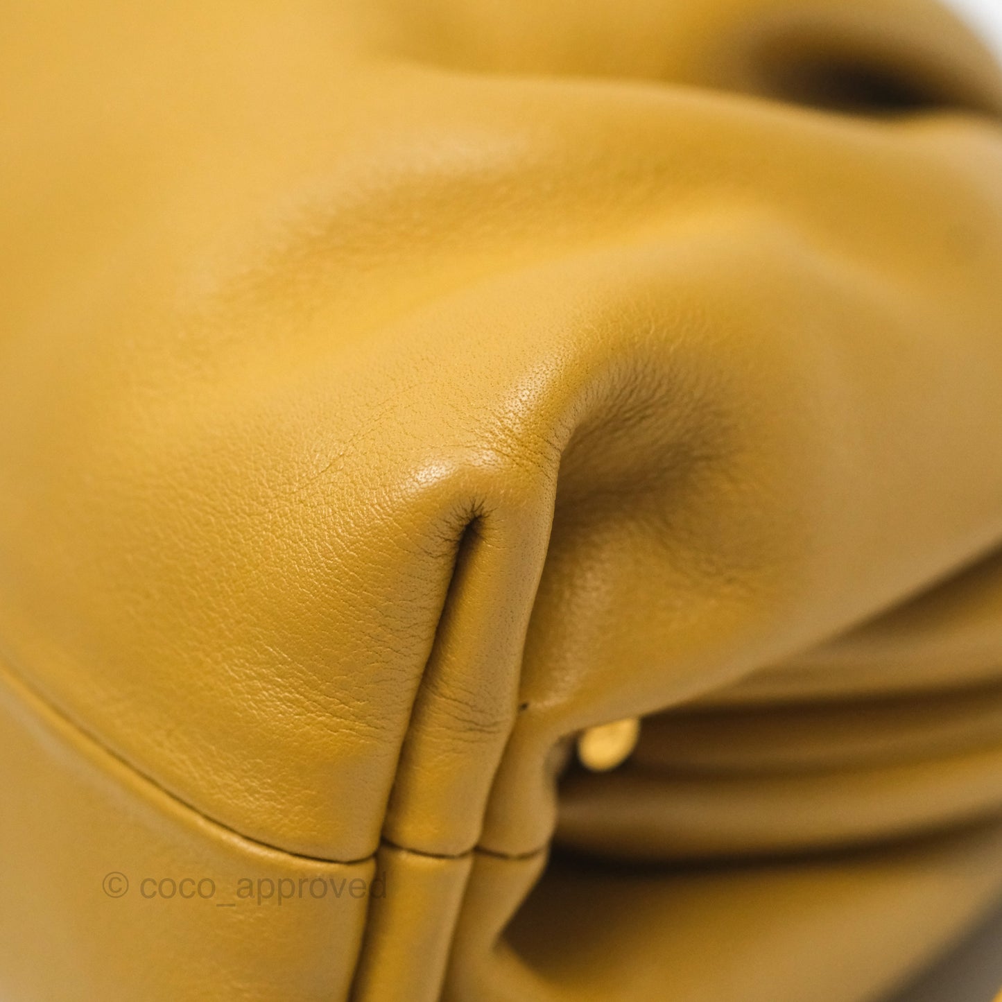 Bottega Veneta The Mini Pouch Mustard Calfskin