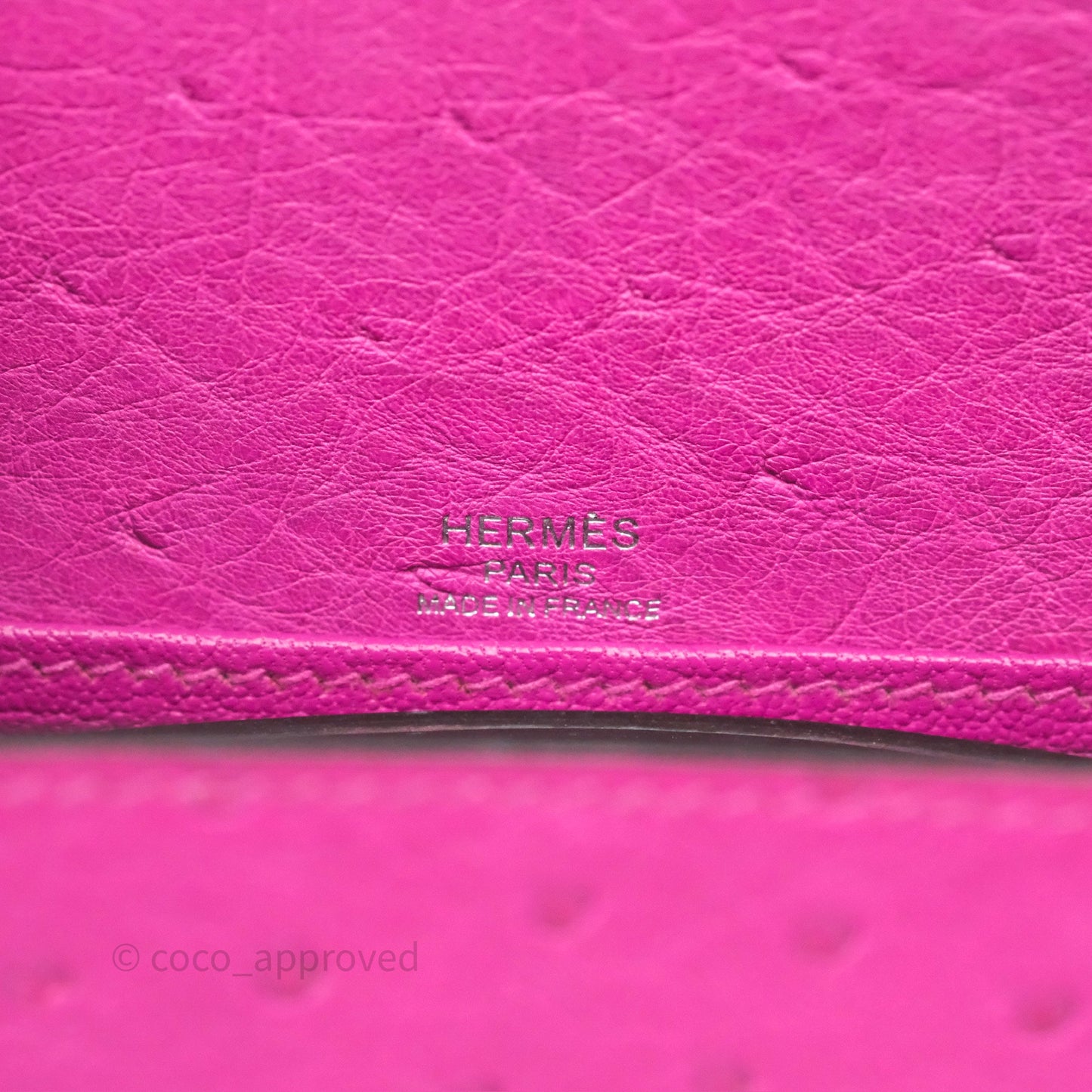 Hermès Roulis Mini 18 Rose Pourpre L3 Autruche Palladium Hardware
