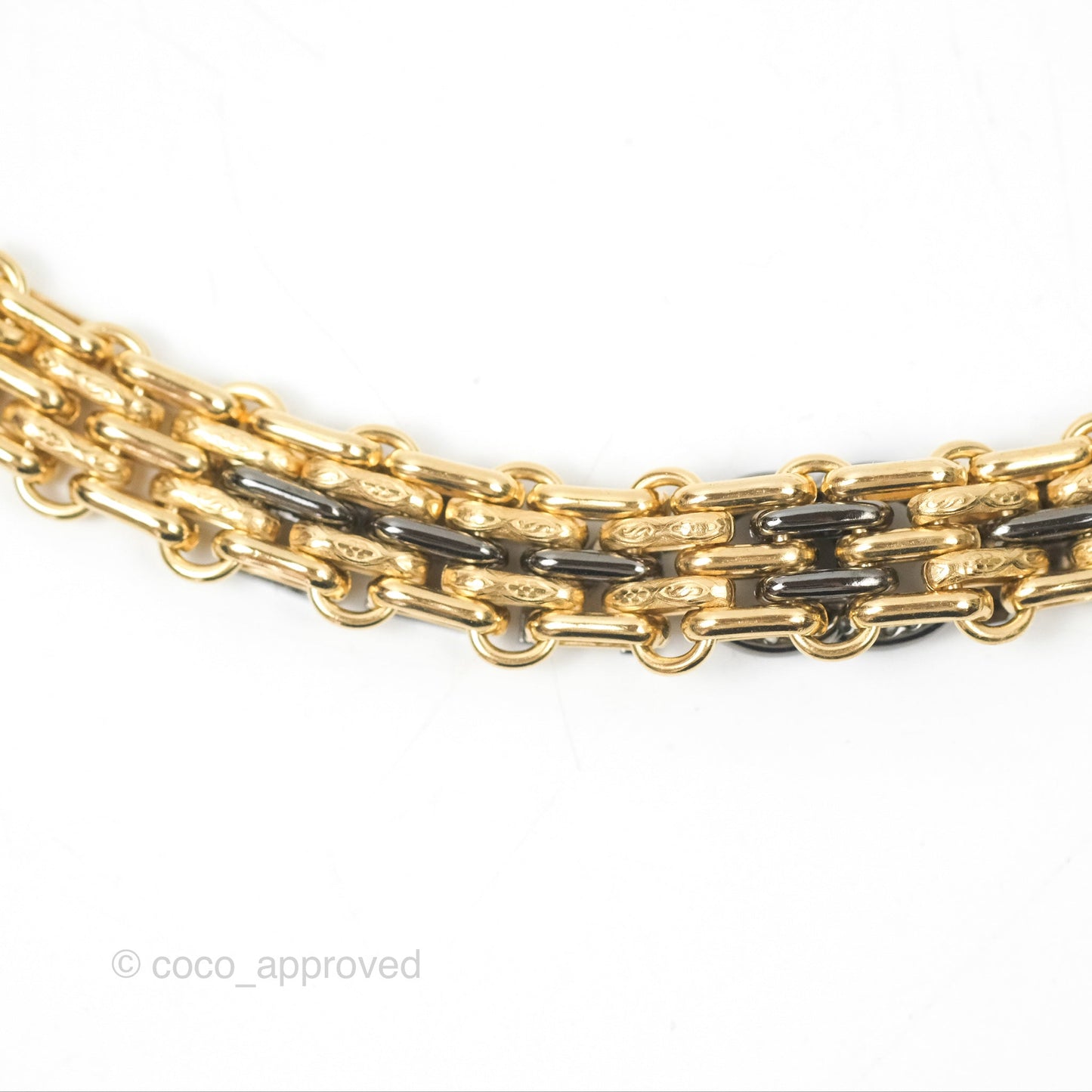 Chanel Crystal Logo Choker Gold Tone 20A