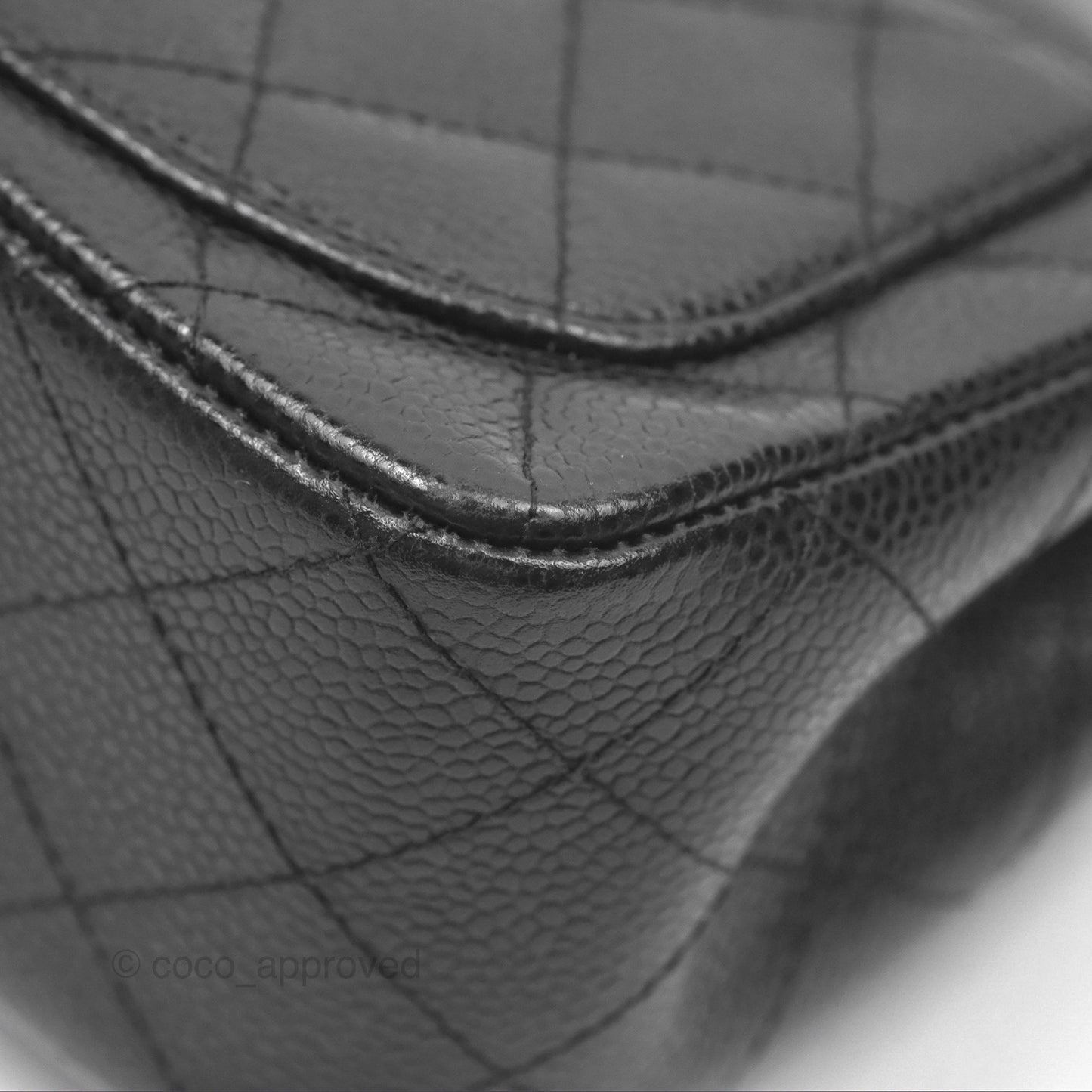 Chanel Mini Square Flap Quilted Black Caviar Silver Hardware