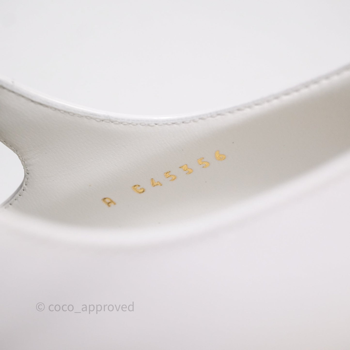 Chanel CC Ribbon Mary Jane Block Heels White Patent Size 39
