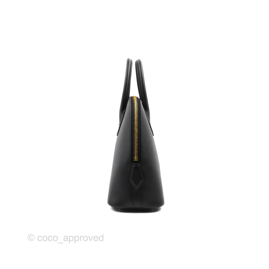 Hermès Bolide 1923 25 Black Epsom Gold Hardware