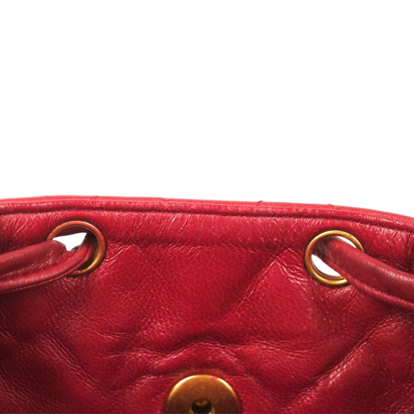 Chanel Vintage CC Duma Backpack Red Lambskin 24K Gold Hardware