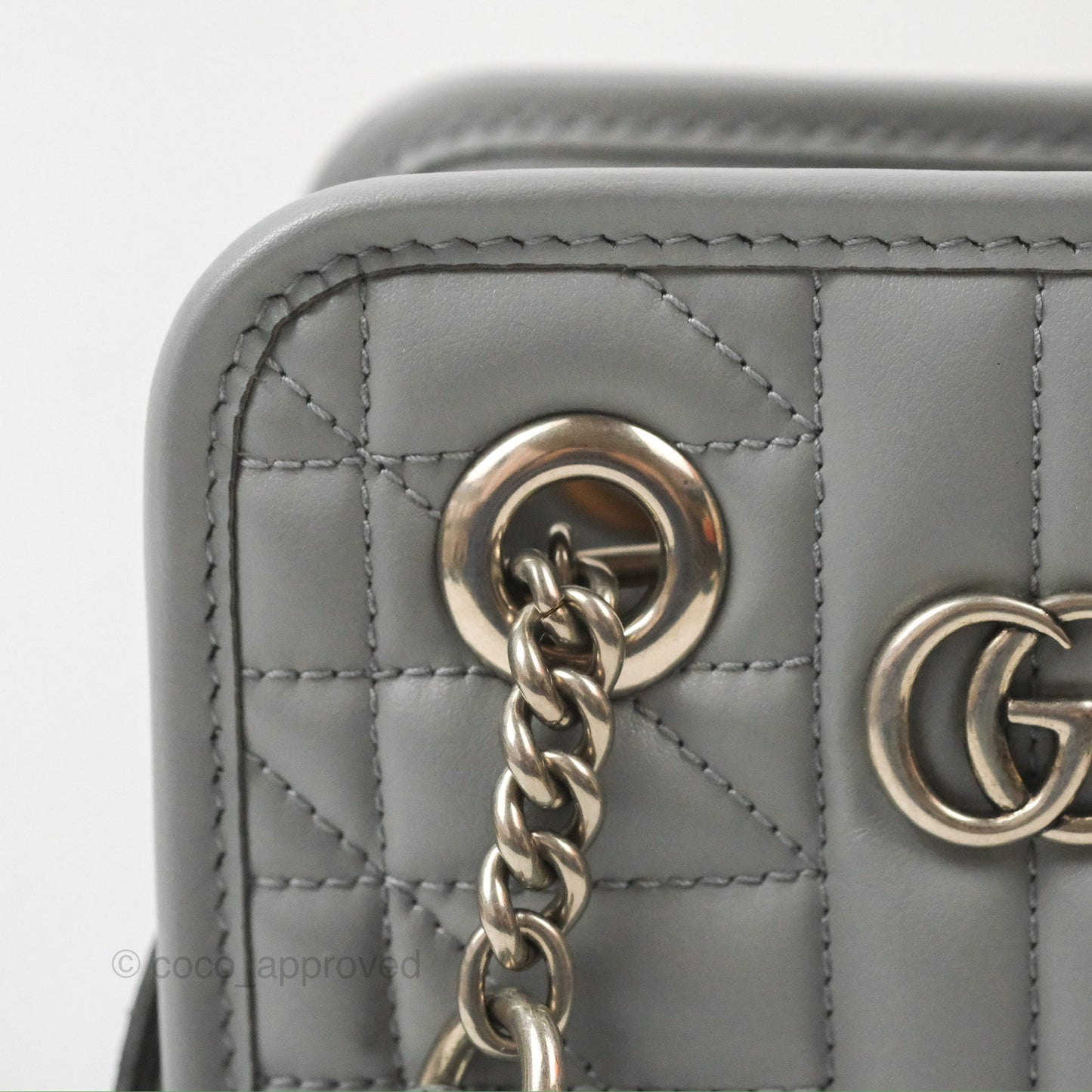 Gucci Mini GG Marmont Vertical Tote Bag Grey Silver Hardware