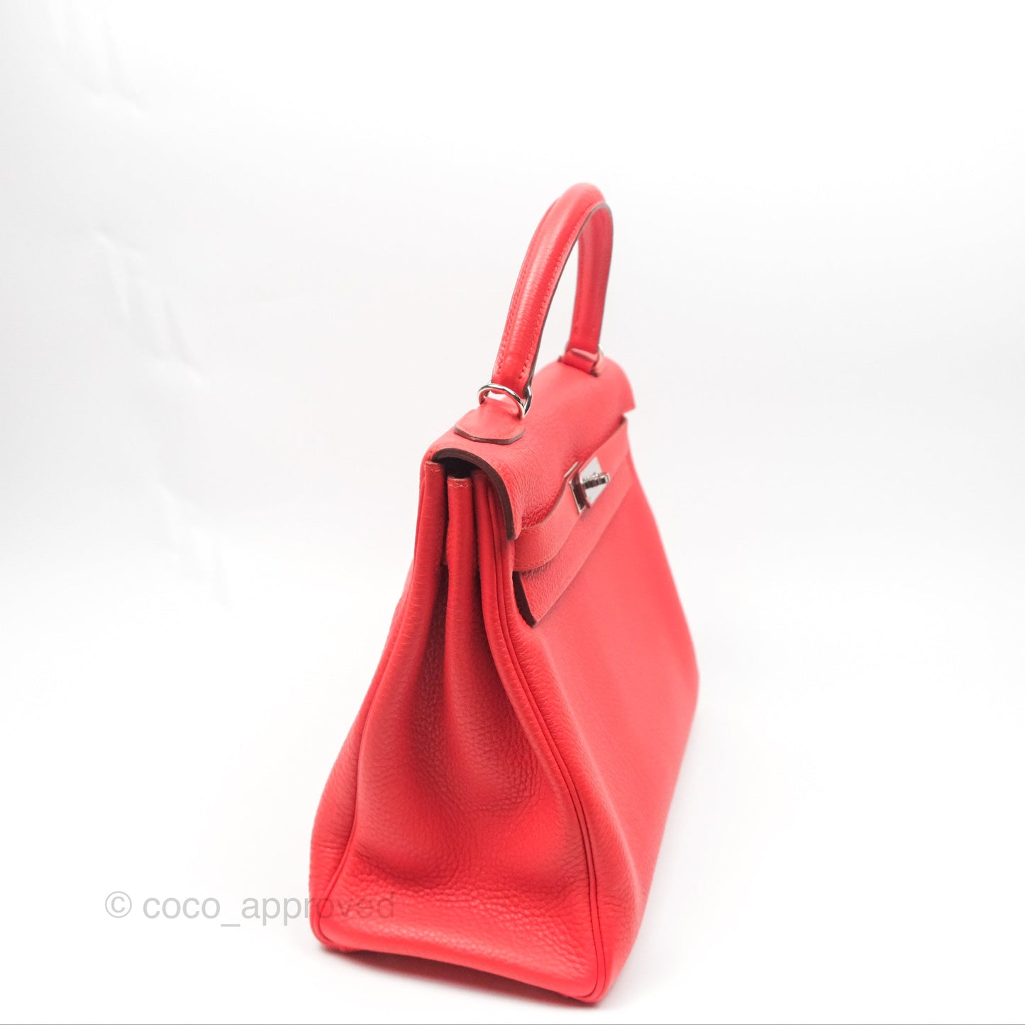 Hermès Kelly 32 Retourne Rose Jaipur Clemence Palladium Hardware