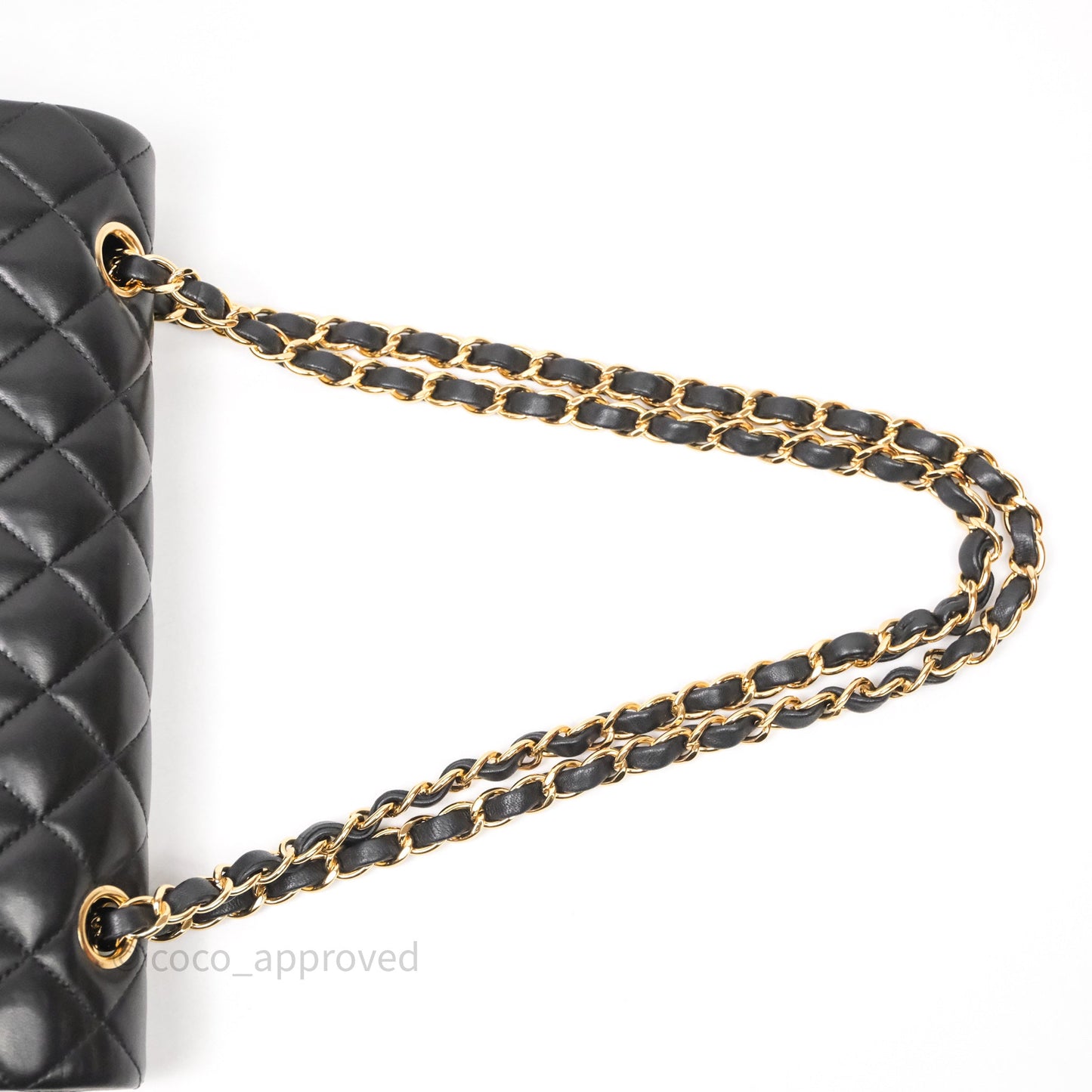 Chanel Classic M/L Medium Flap Quilted Black Lambskin Gold Hardware