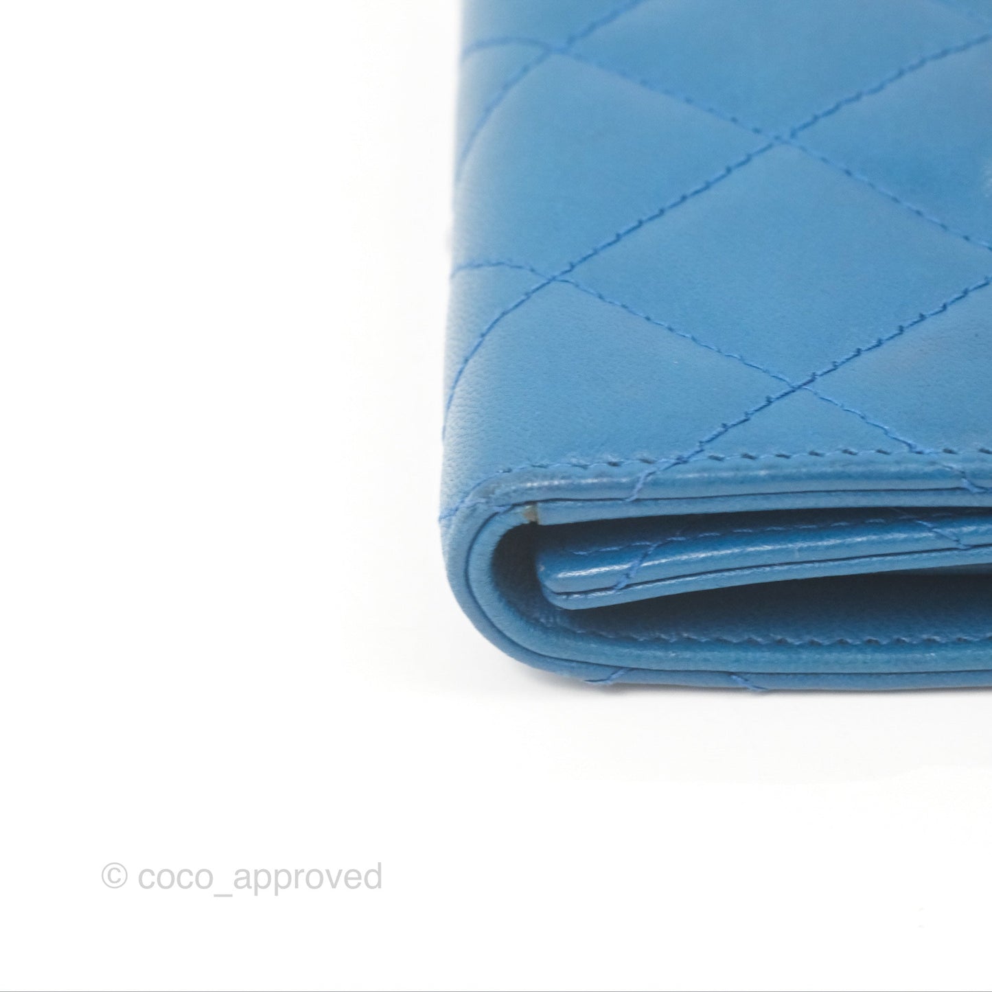 Chanel Classic Short Flap Wallet Blue Lambskin Gold Hardware