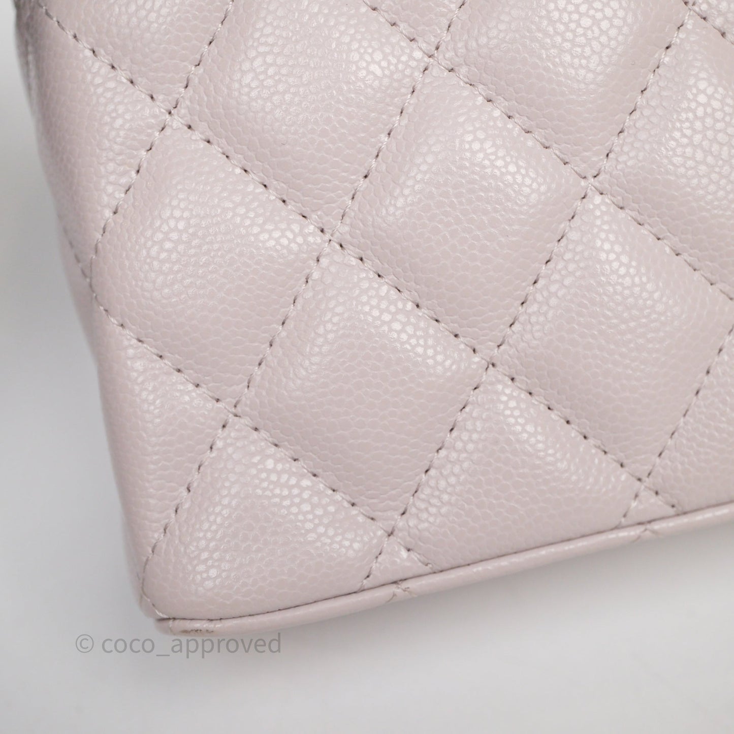 Chanel Top Handle Long Vanity with Chain Lilac Caviar Gold Hardware