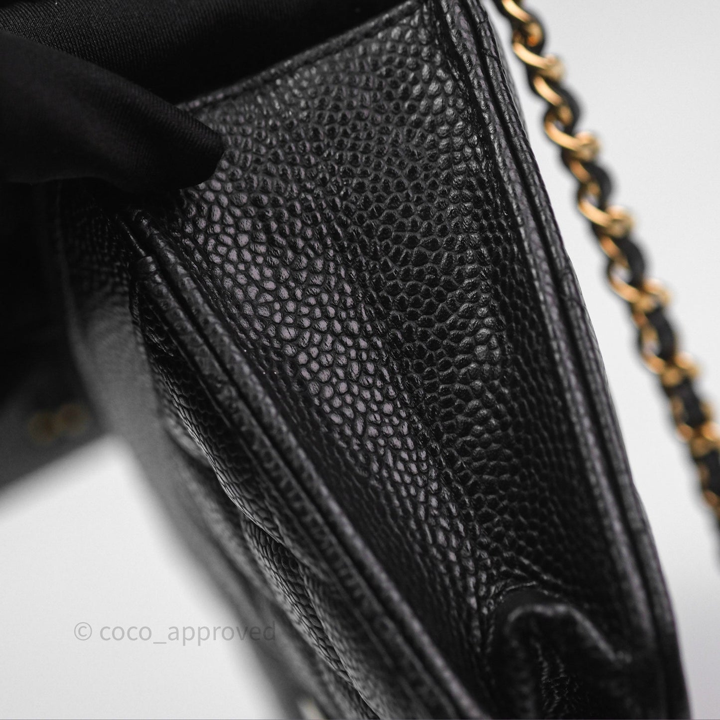 Chanel Quilted WOC Black Caviar Gold Hardware