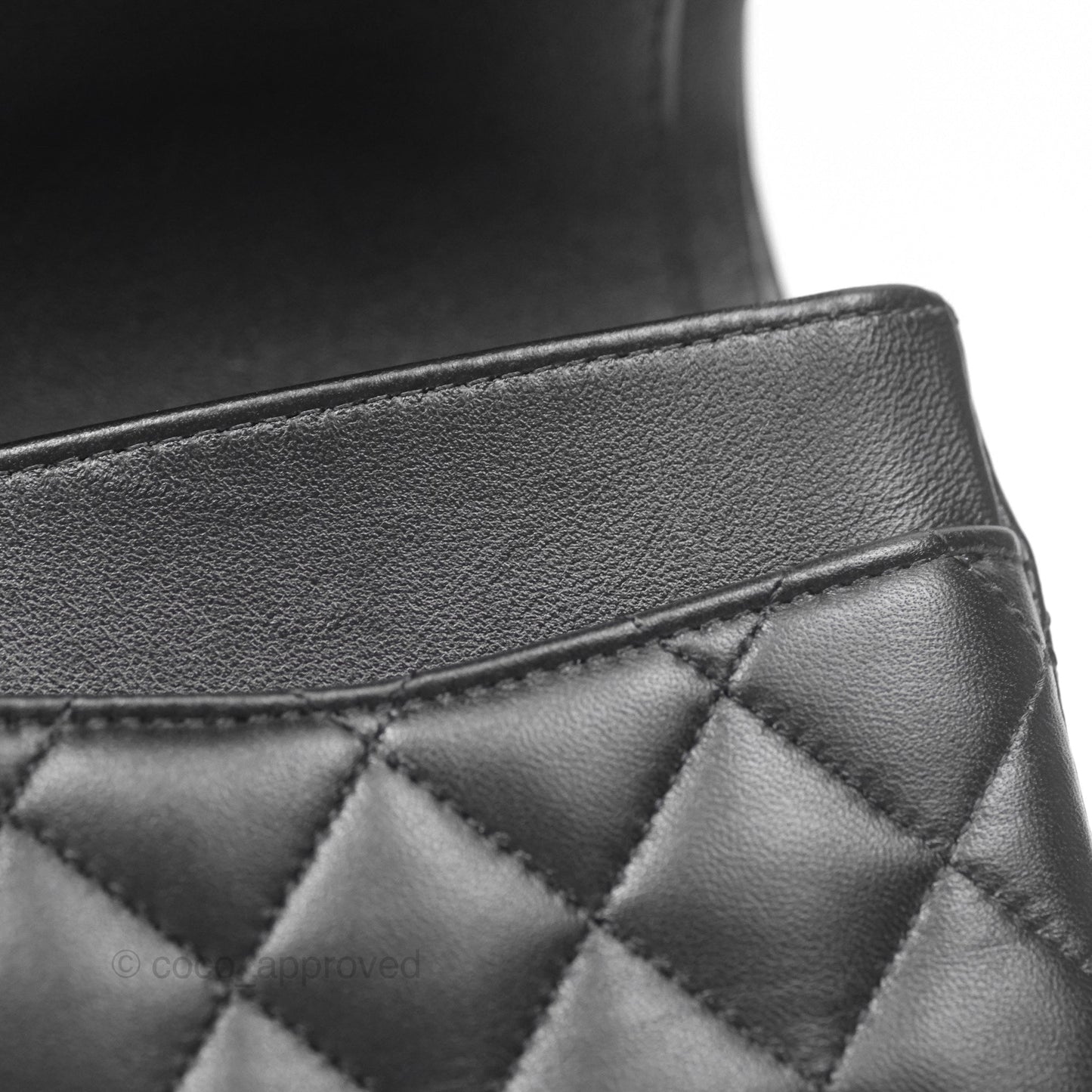 Chanel Classic M/L Medium Flap Quilted Black Lambskin Rose Gold Hardware