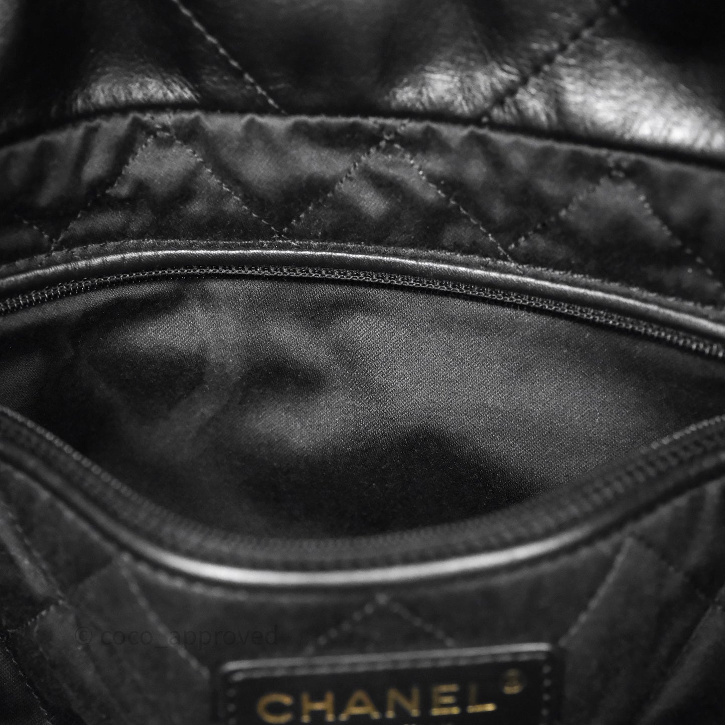 Chanel 22 Small Black Calfskin Aged Gold Hardware