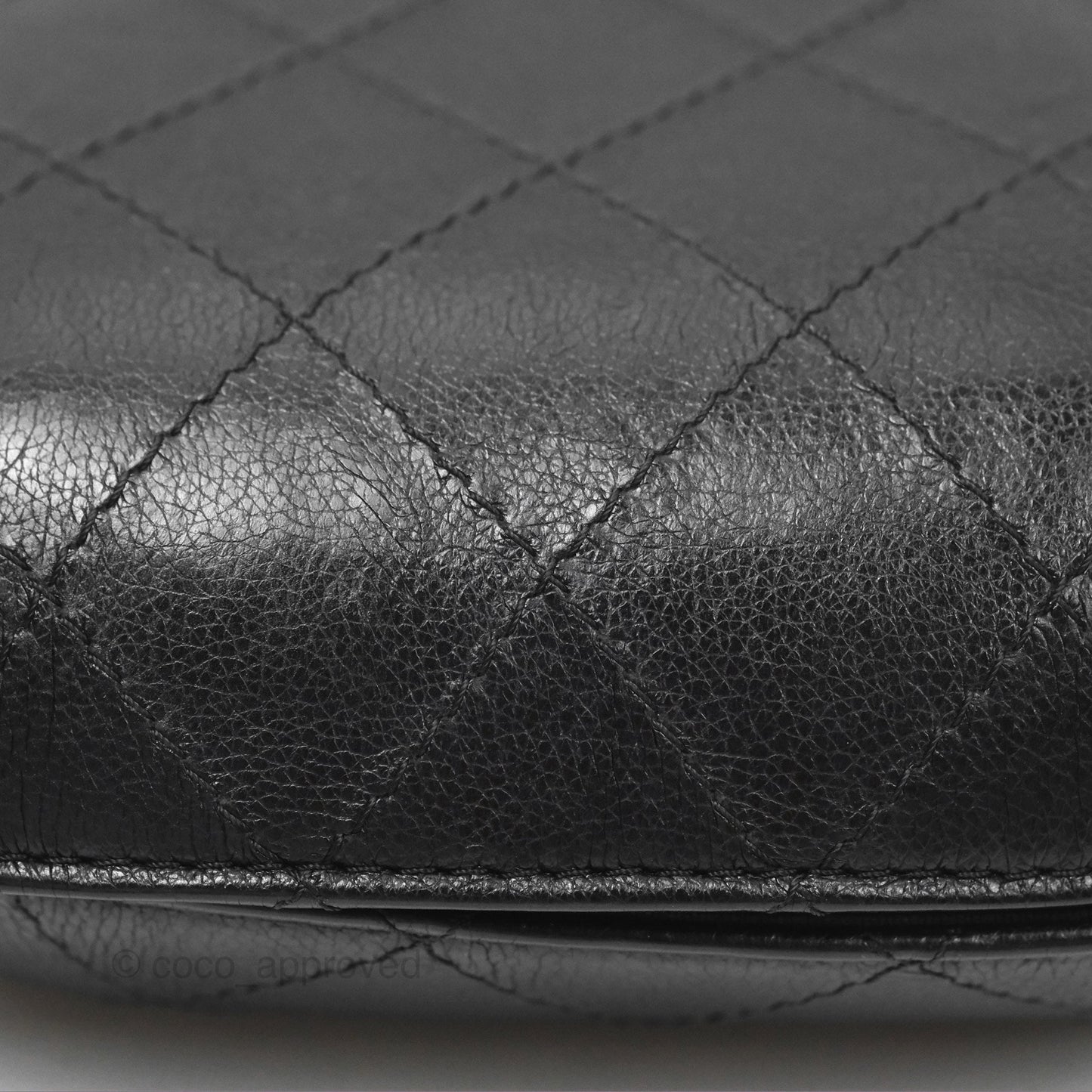 Chanel Small Gabrielle Drawstring Bucket Bag Black Aged Calfskin