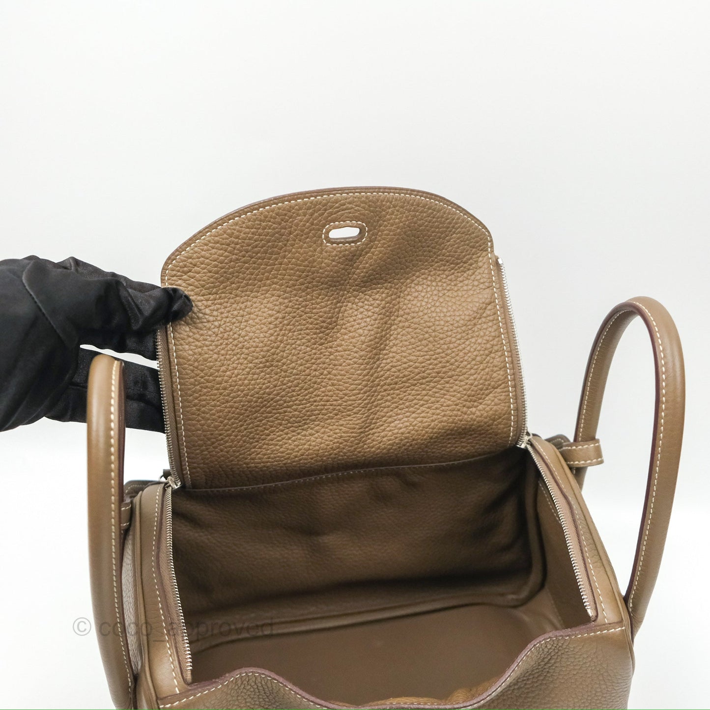 Hermès Lindy 26 Etoupe Clemence Palladium Hardware