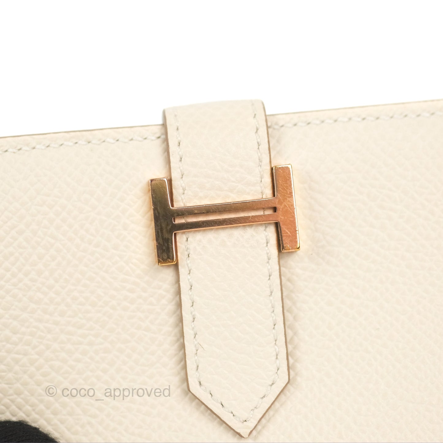Hermès  Bearn Card Holder Nata Epsom Rose Gold Hardware