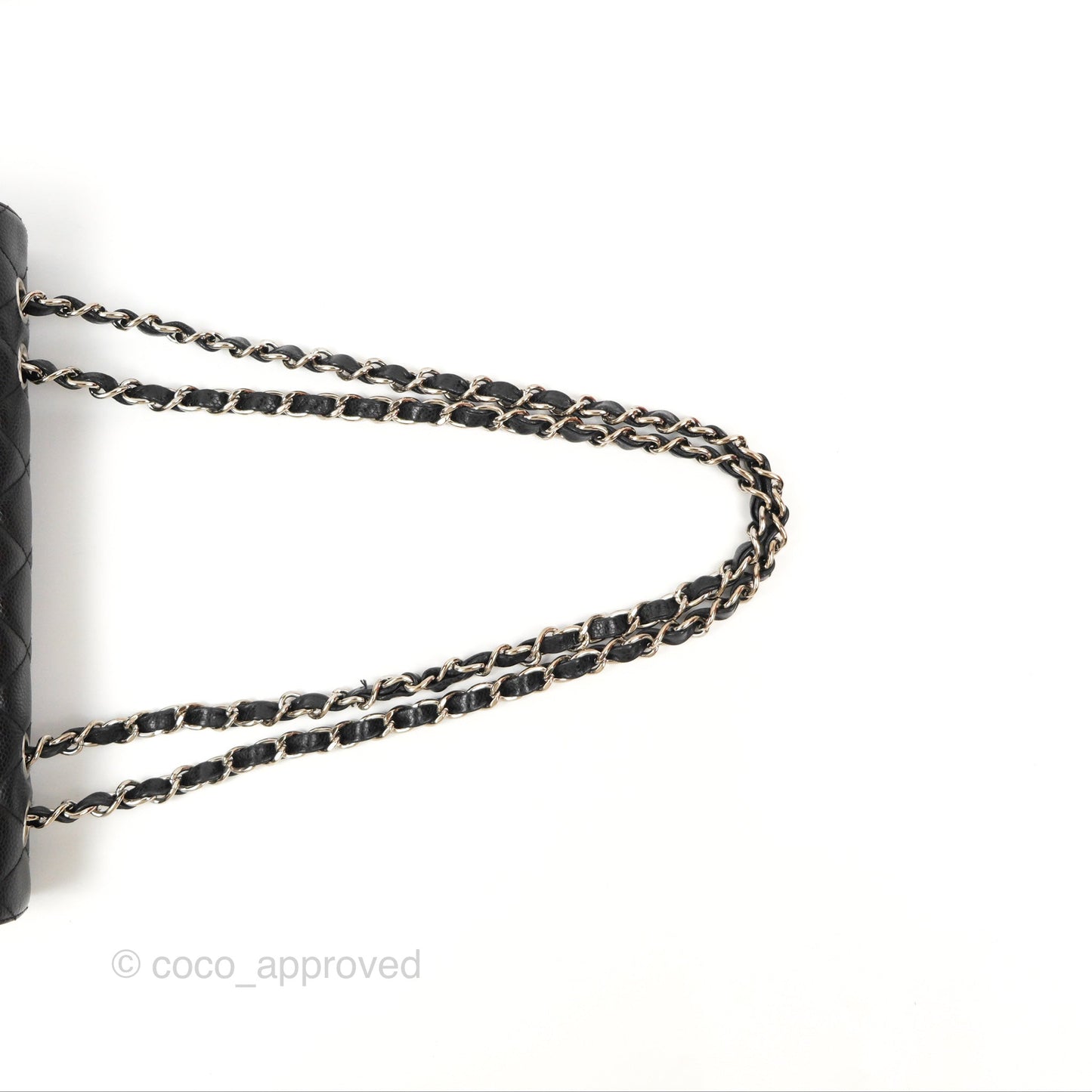 Chanel Jumbo Single Flap Quilted Black Caviar Silver Hardware