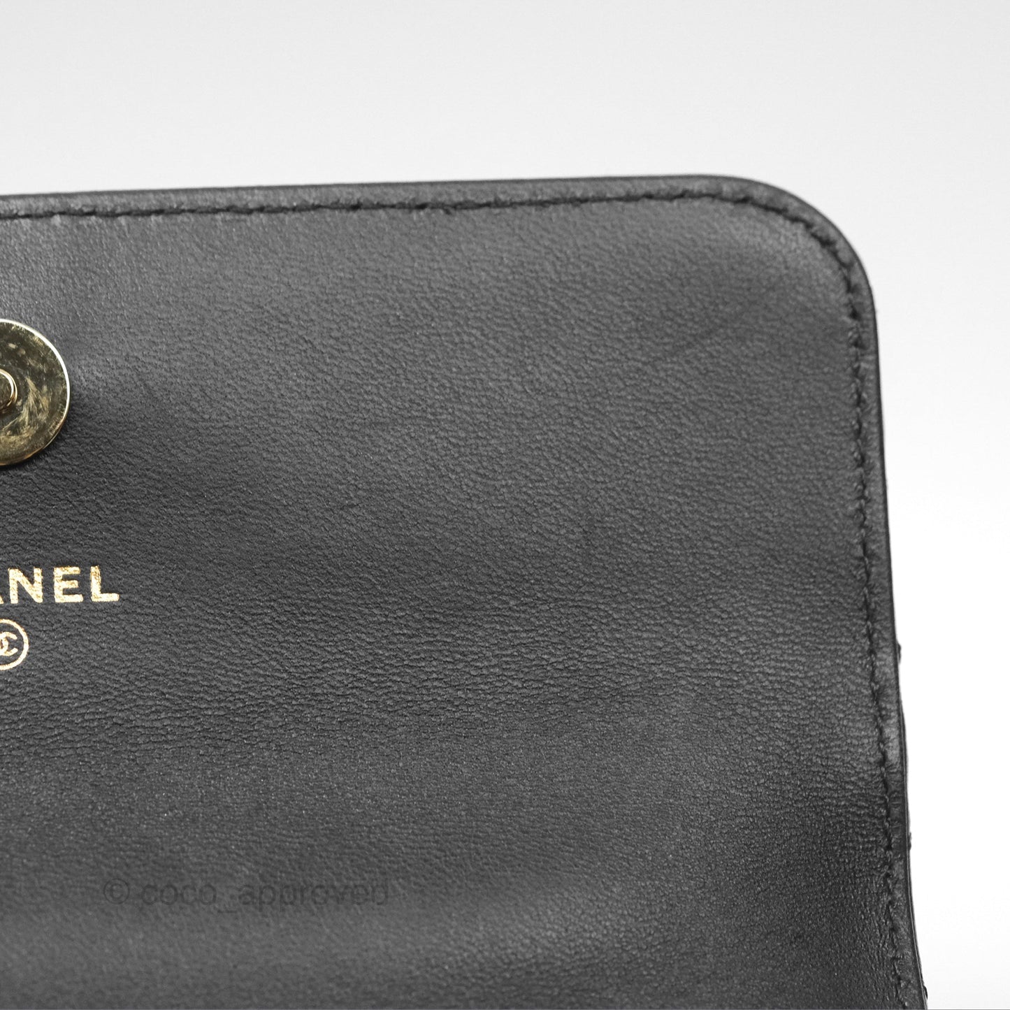 Chanel Camellia Handle Mini WOC Phone Holder with Chain Black Lambskin 23K