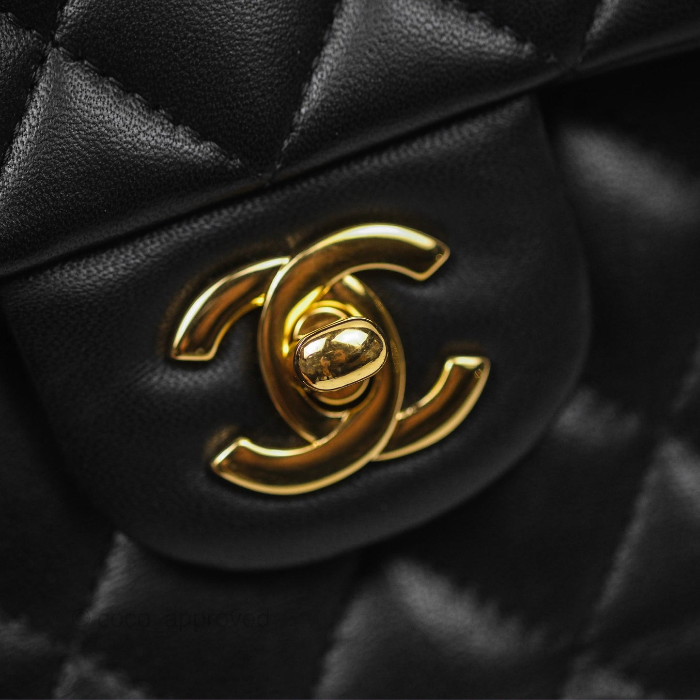 Chanel Small Classic Flap Quilted Black Lambskin Gold Hardware