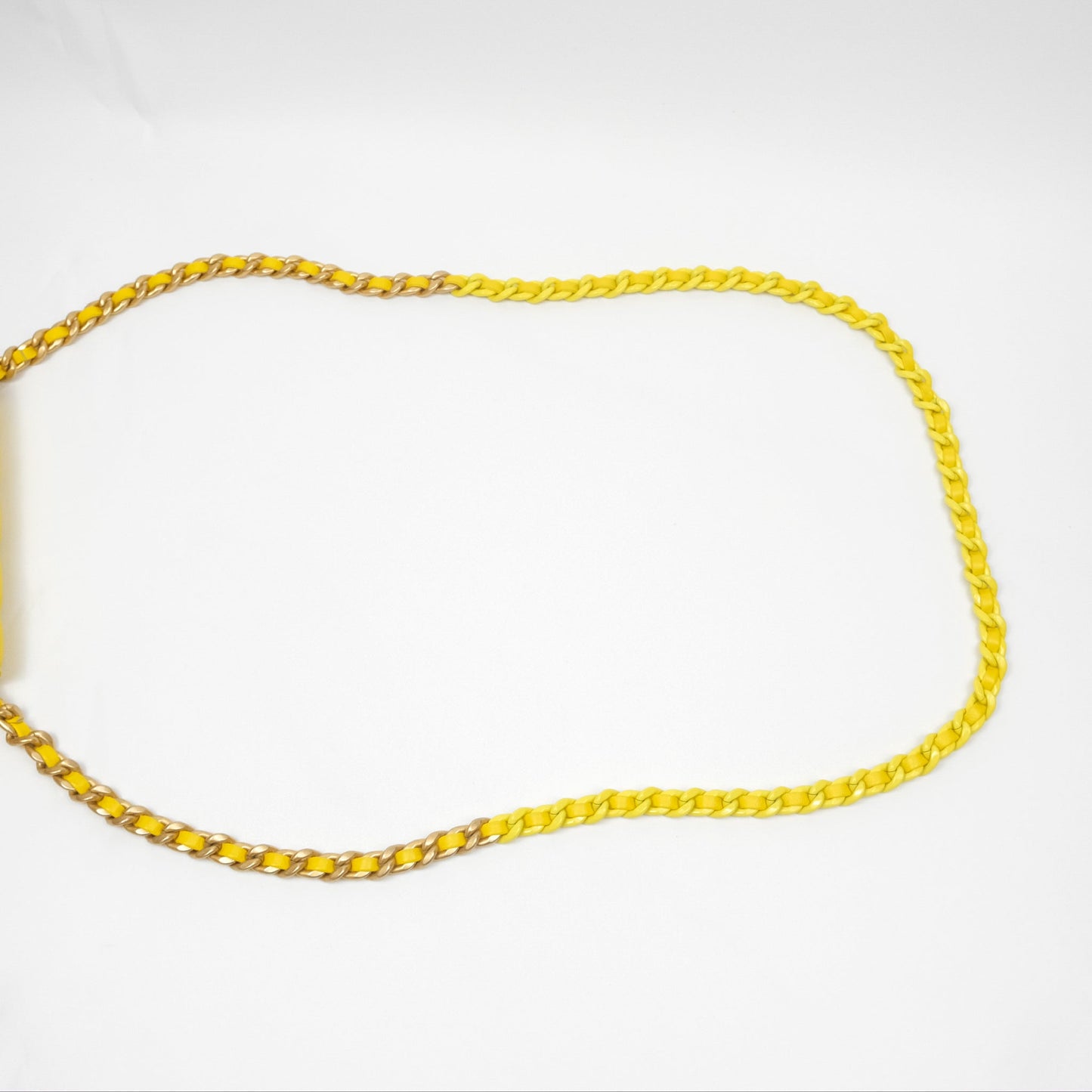 Chanel Lacquered Chain Mini WOC Yellow Lambskin