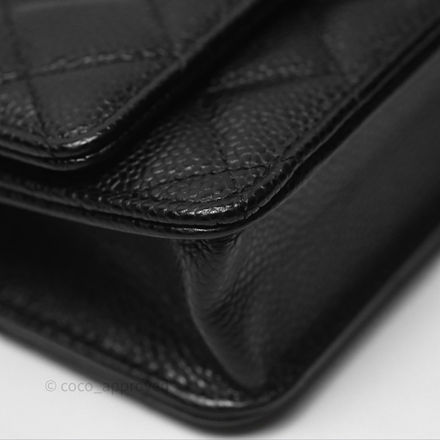Chanel Quilted WOC Black Caviar Gold Hardware