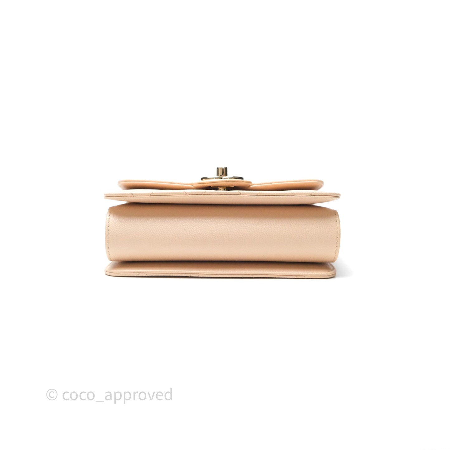 Chanel Quilted Small Like The Wallet Flap Light Beige Pink Caviar Light Gold Hardware 22C