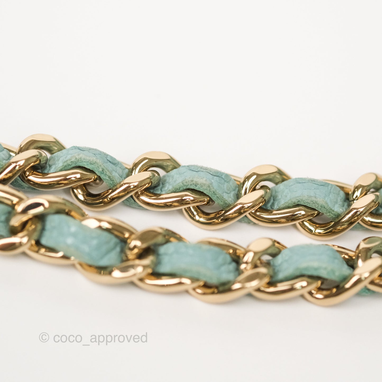 Chanel Quilted Classic Wallet On Chain WOC Tiffany Blue Caviar Gold Hardware