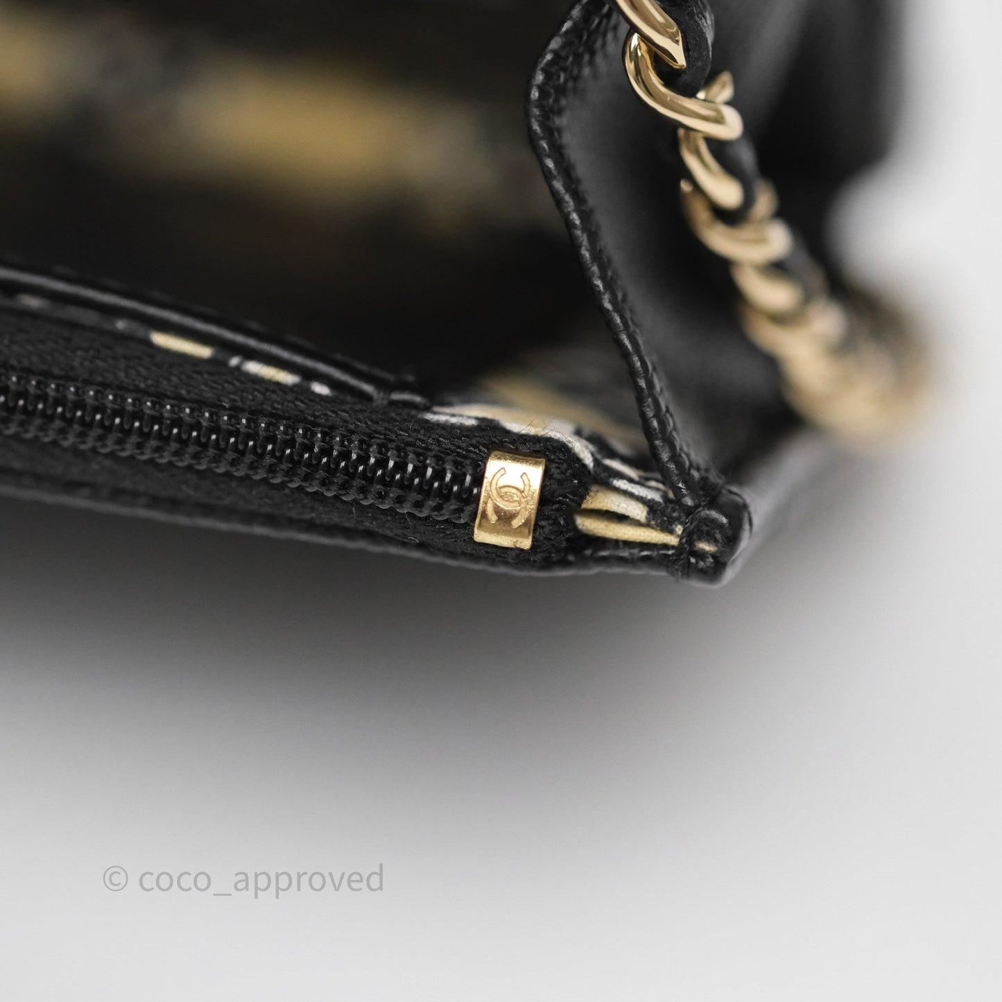 Chanel Wallet On Chain WOC Black Caviar Gold Hardware 23C