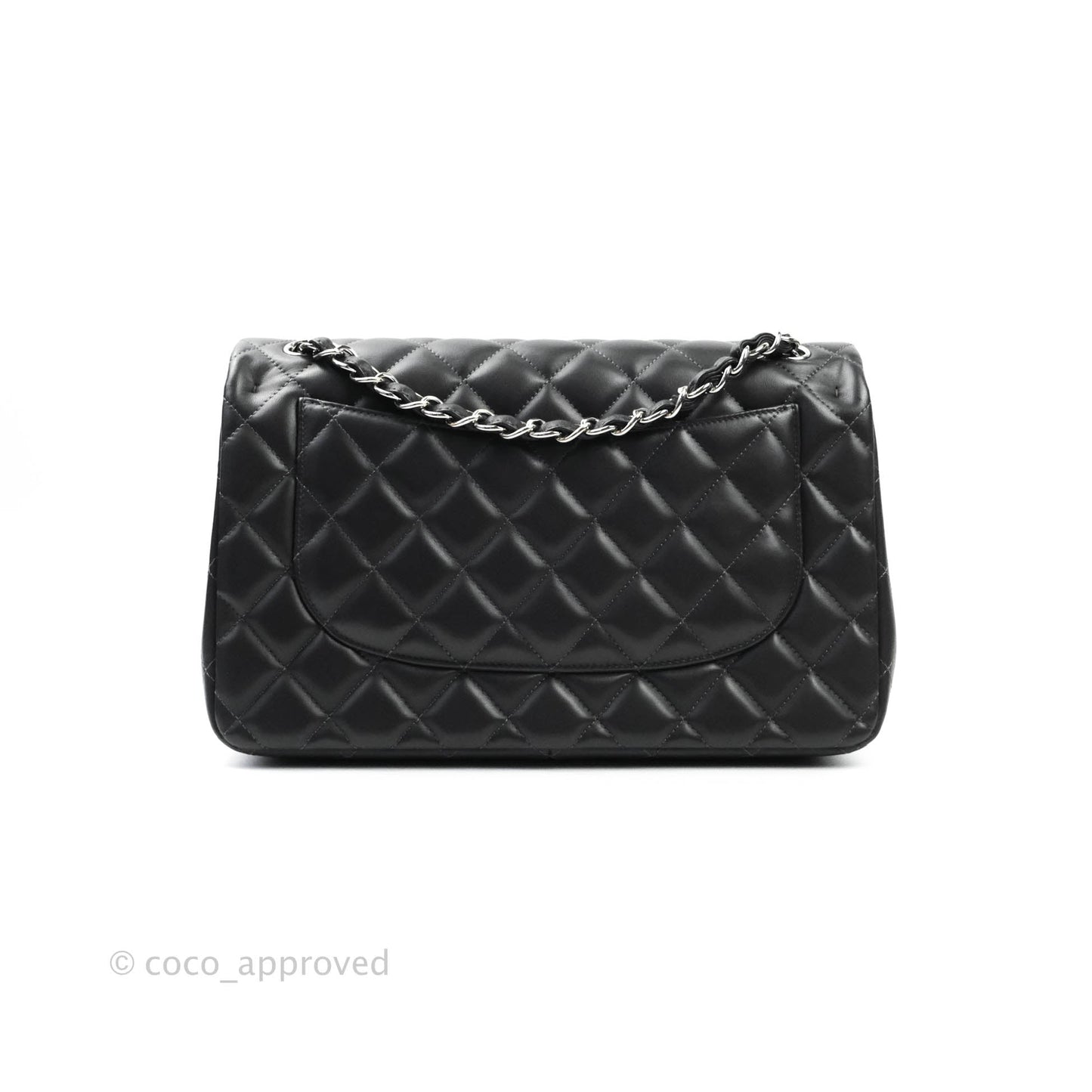 Chanel Jumbo Double Flap Dark Grey Lambskin Silver Hardware⁣⁣