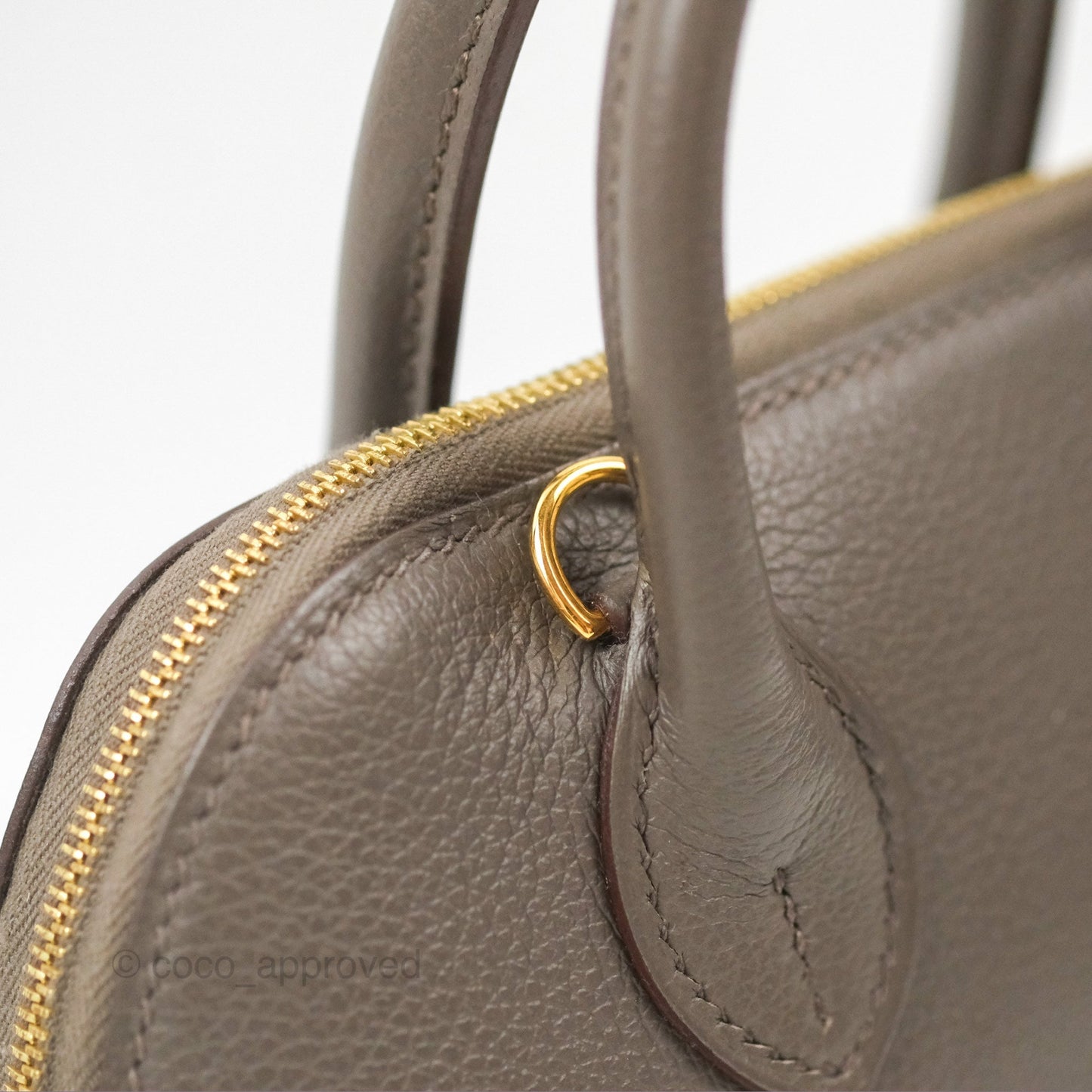 Hermès Bolide Mini 1923 Gris Etain 8F Evercolor Gold Hardware