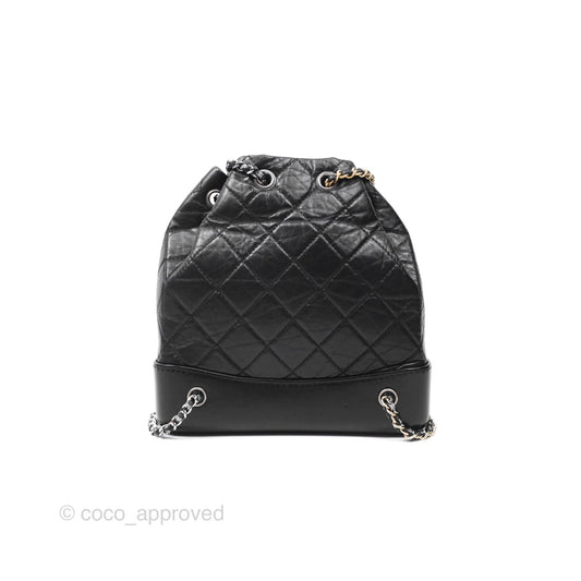 Chanel Small Gabrielle Backpack Black Aged Calfskin