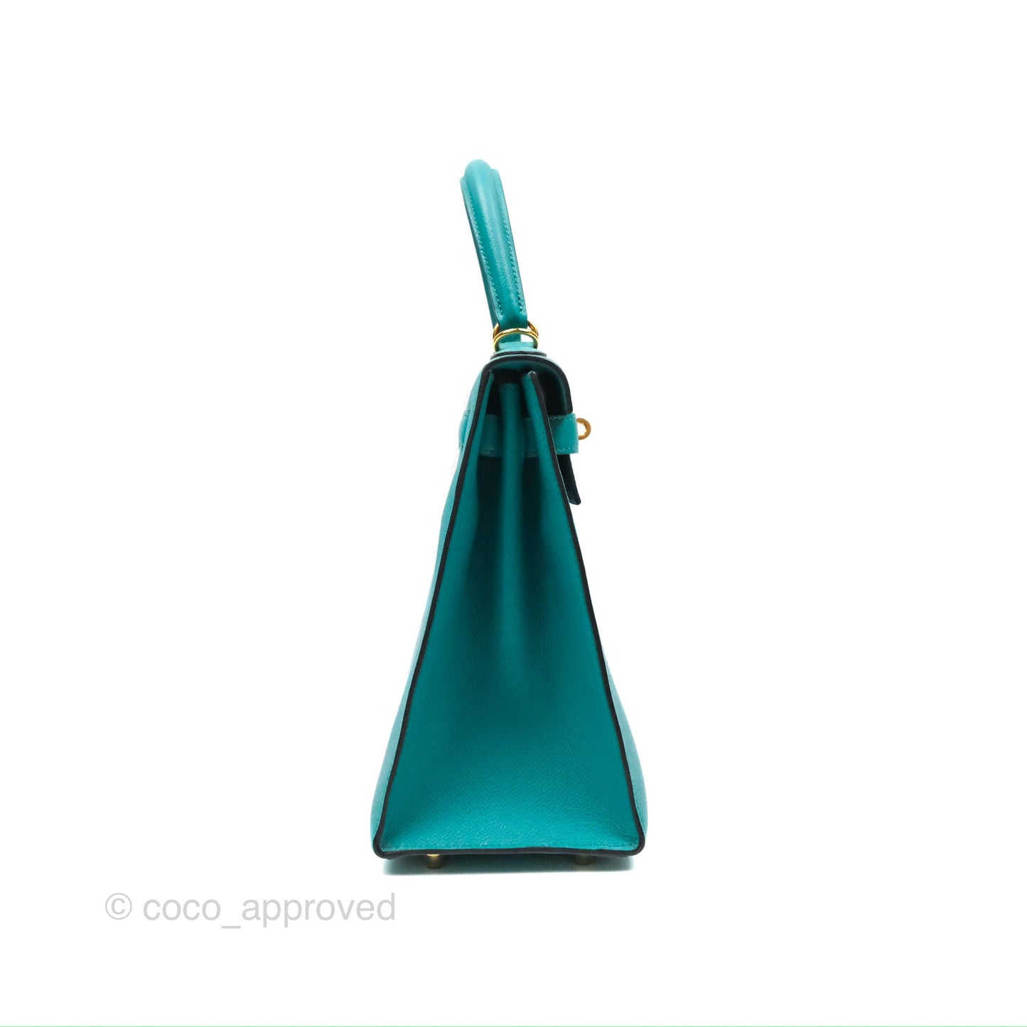 Hermès Sellier Kelly 28 Bleu Paon Epsom Gold Hardware
