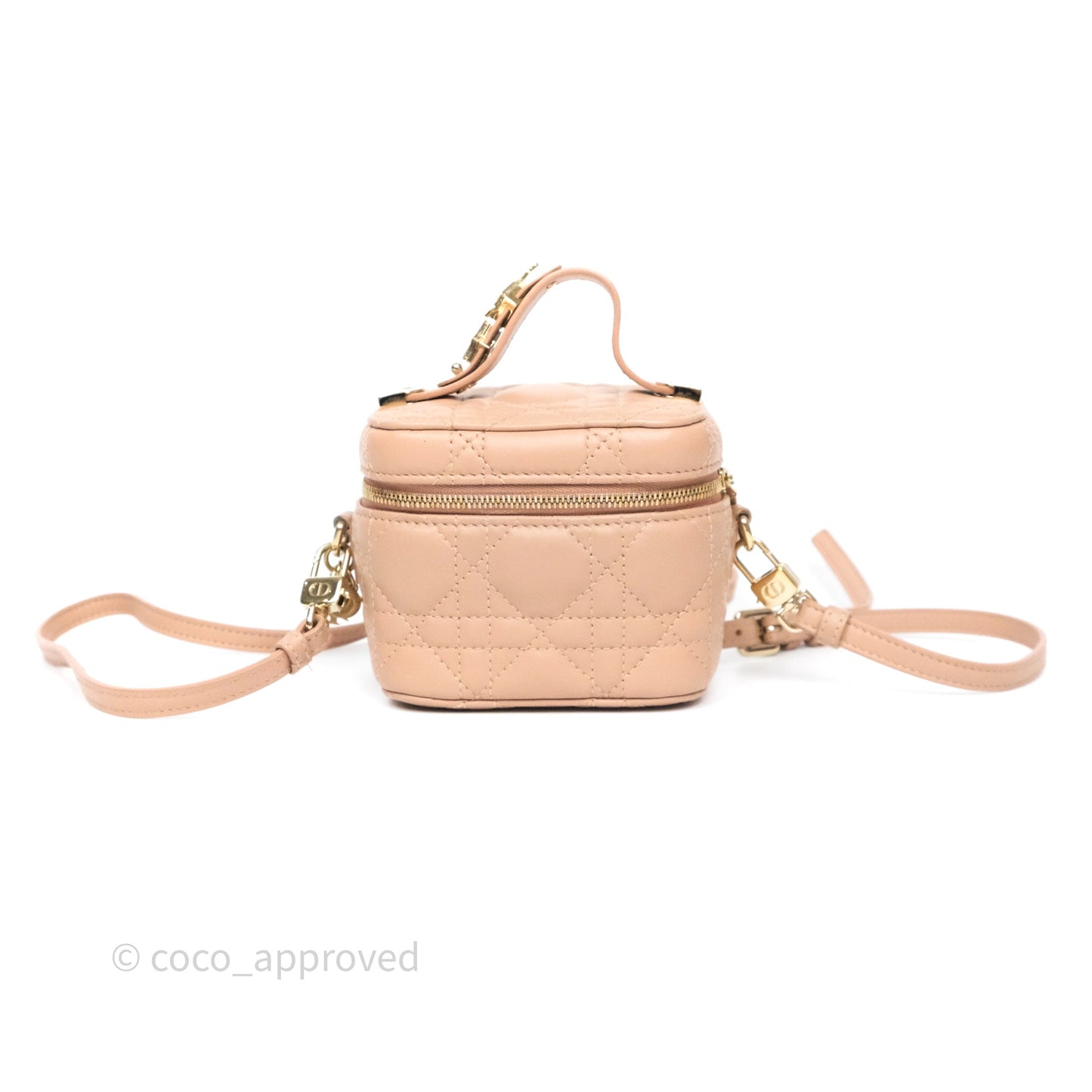 Dior Micro Lady Dior Vanity Case Rose Des Vents Pink Cannage Lambskin
